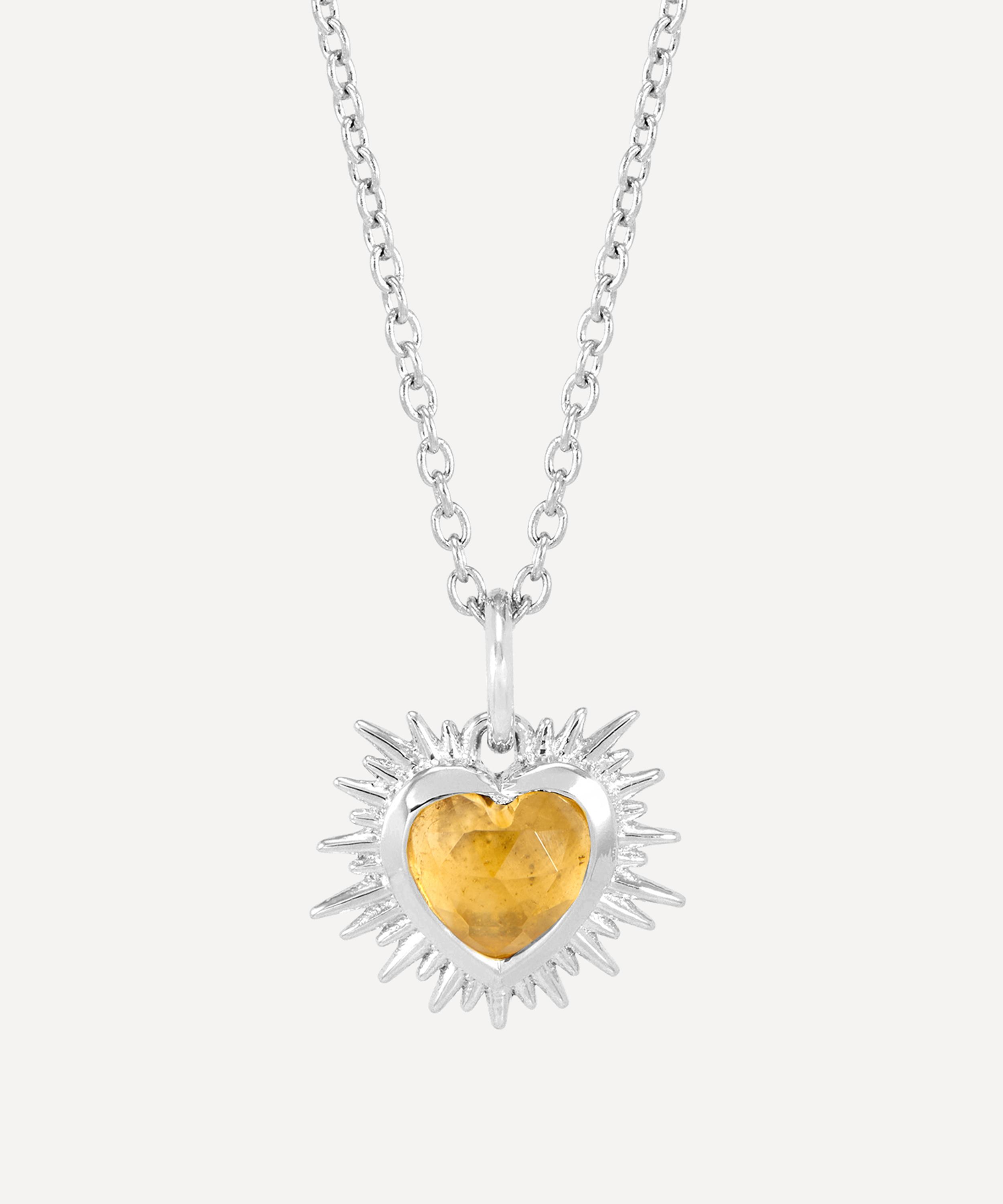 Rachel Jackson - Sterling Silver Electric Love November Birthstone Heart Necklace image number 0