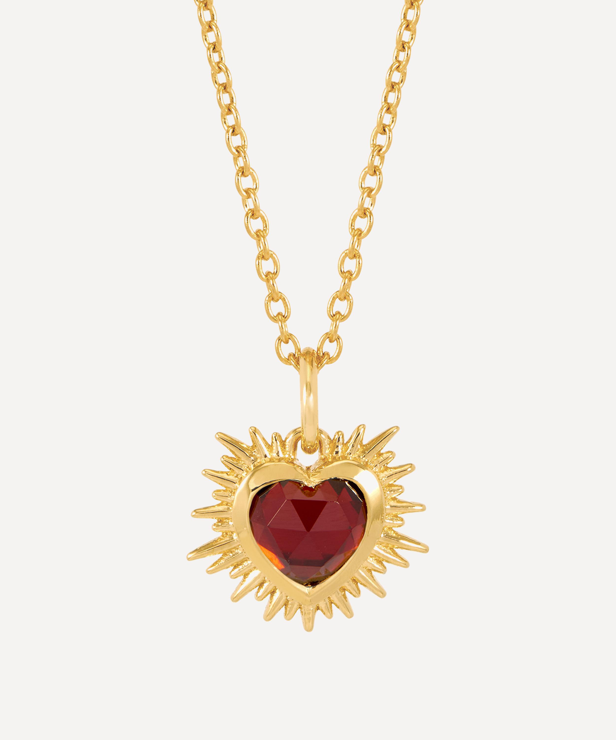 Rachel Jackson - 22ct Gold-Plated Electric Love January Birthstone Heart Necklace image number 0