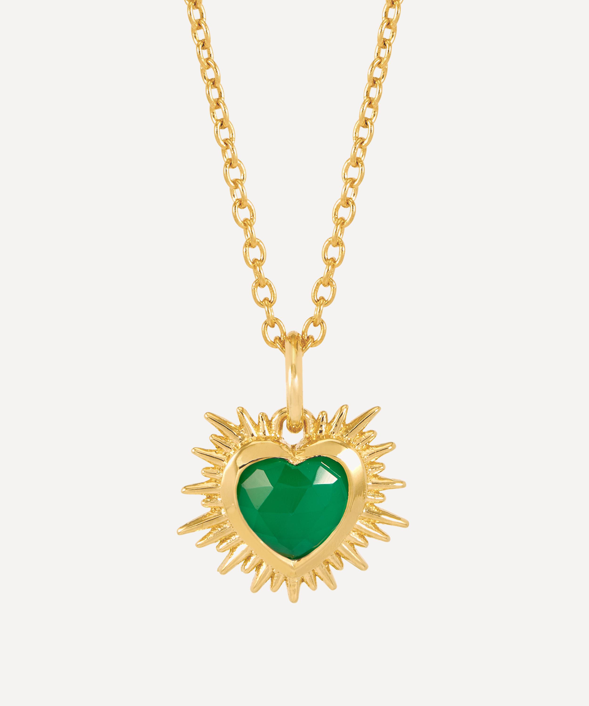 Rachel Jackson - 22ct Gold-Plated Electric Love May Birthstone Heart Necklace image number 0