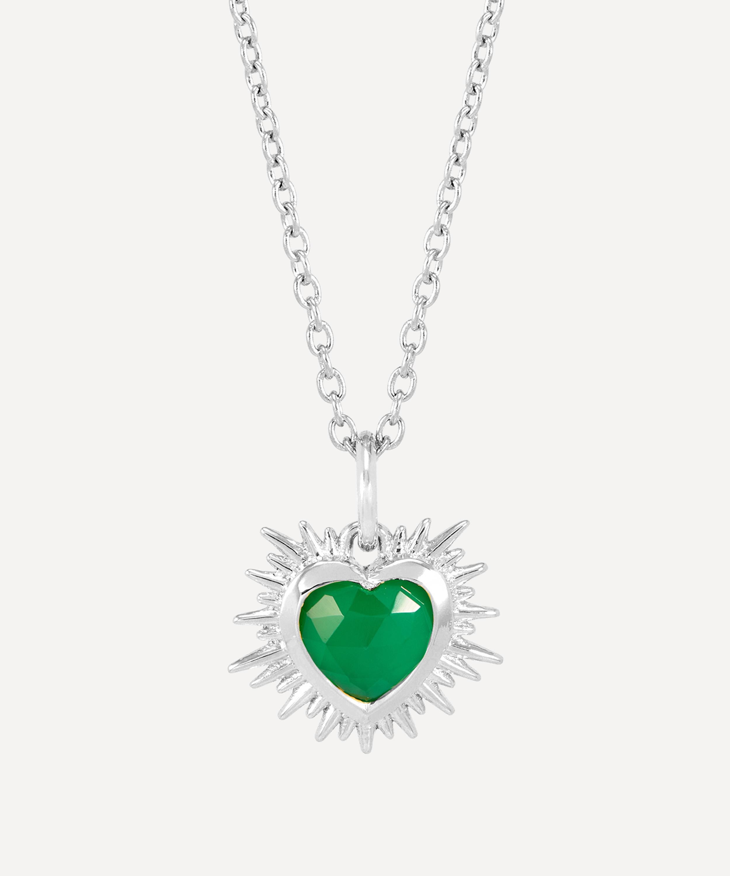 Rachel Jackson - Sterling Silver Electric Love May Birthstone Heart Necklace image number 0