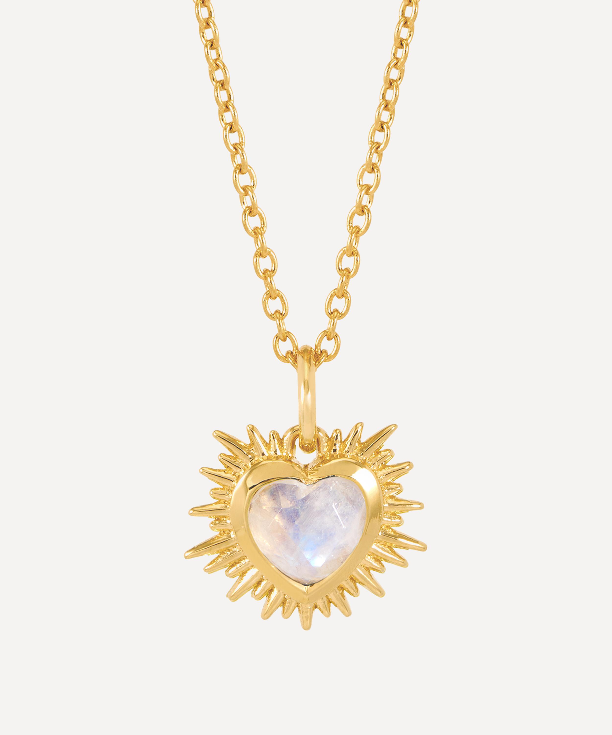 Rachel Jackson - 22ct Gold-Plated Electric Love June Birthstone Heart Necklace image number 0