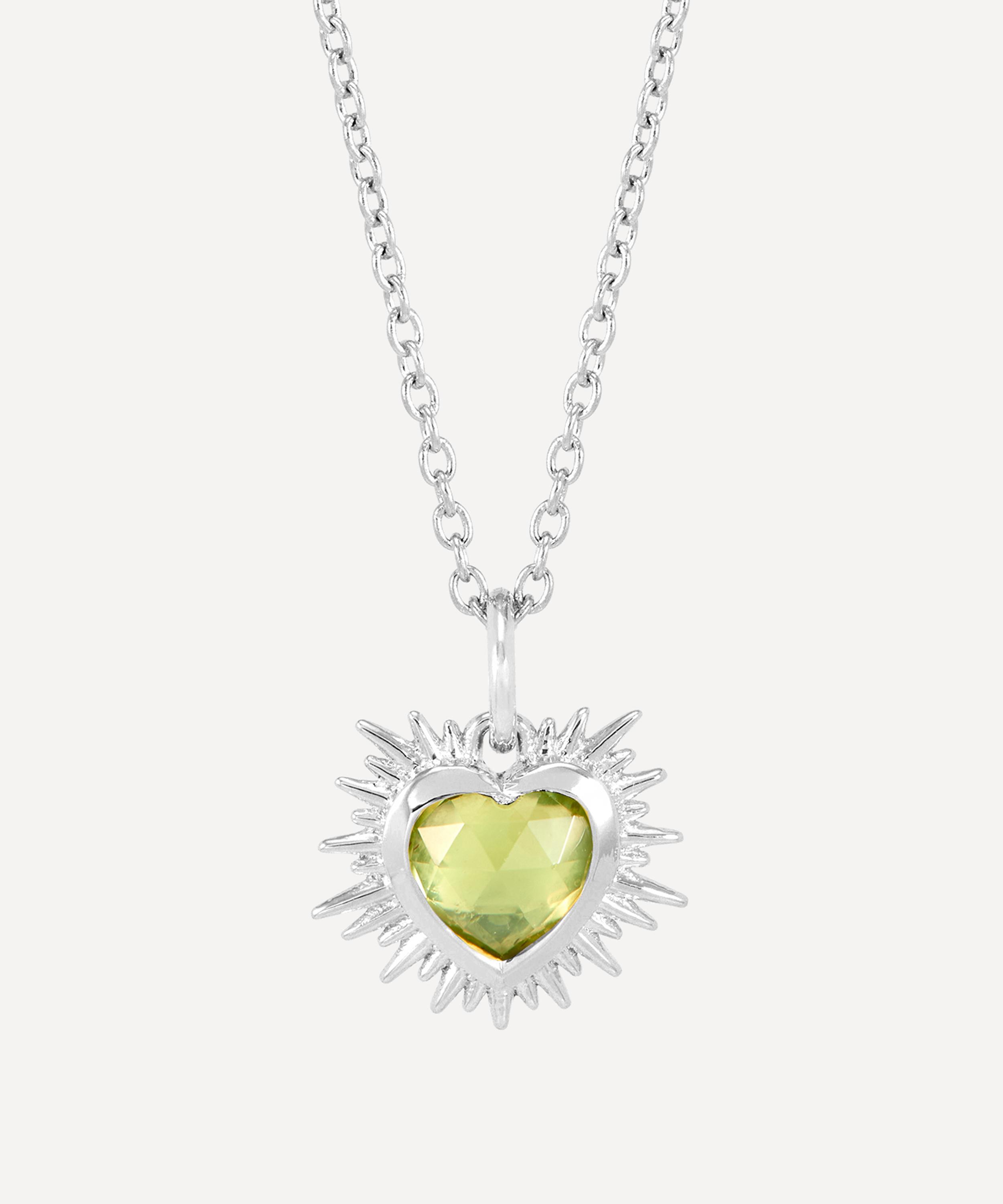 Rachel Jackson - Sterling Silver Electric Love August Birthstone Heart Necklace image number 0