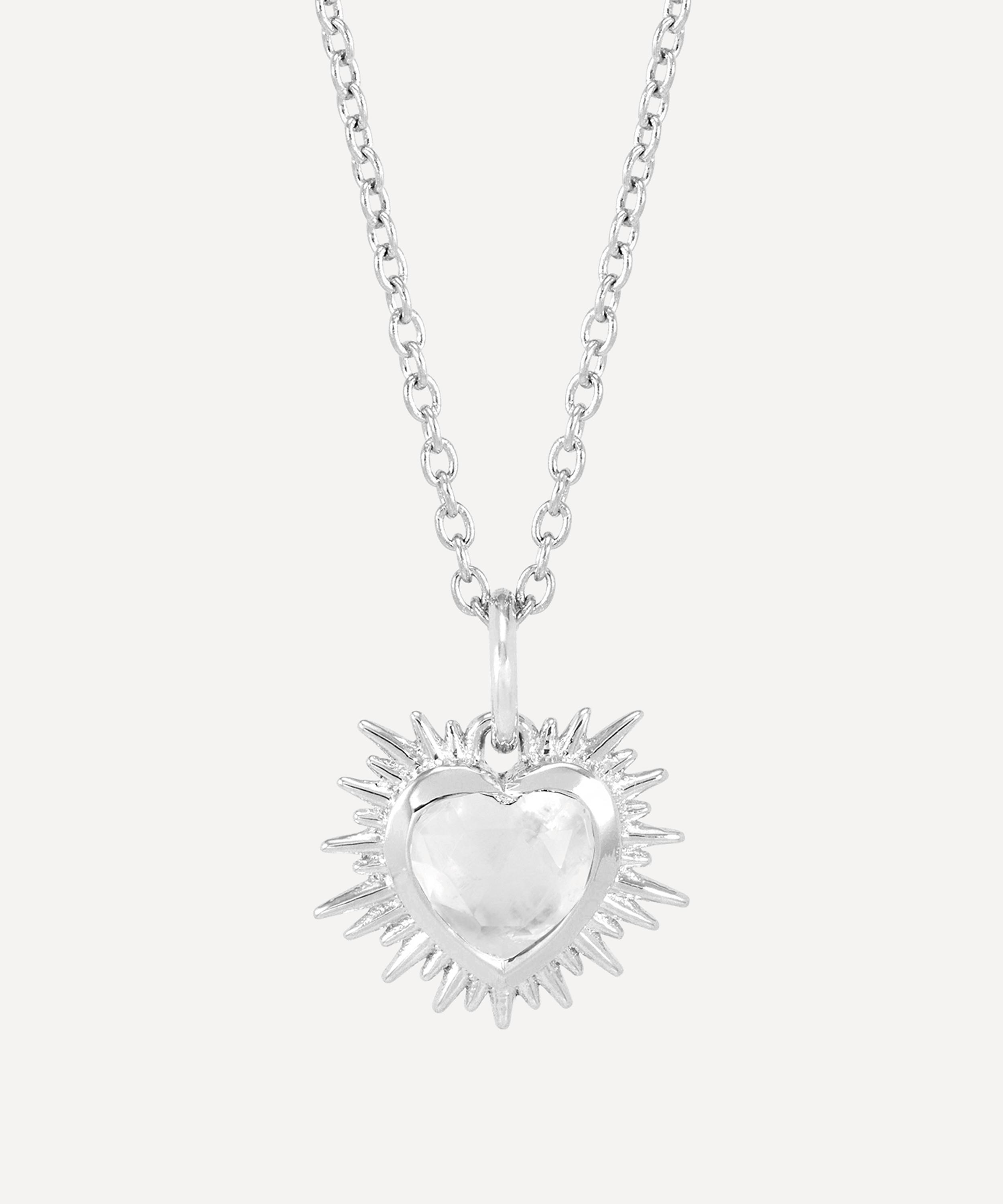 Rachel Jackson - Sterling Silver Electric Love April Birthstone Heart Necklace image number 0