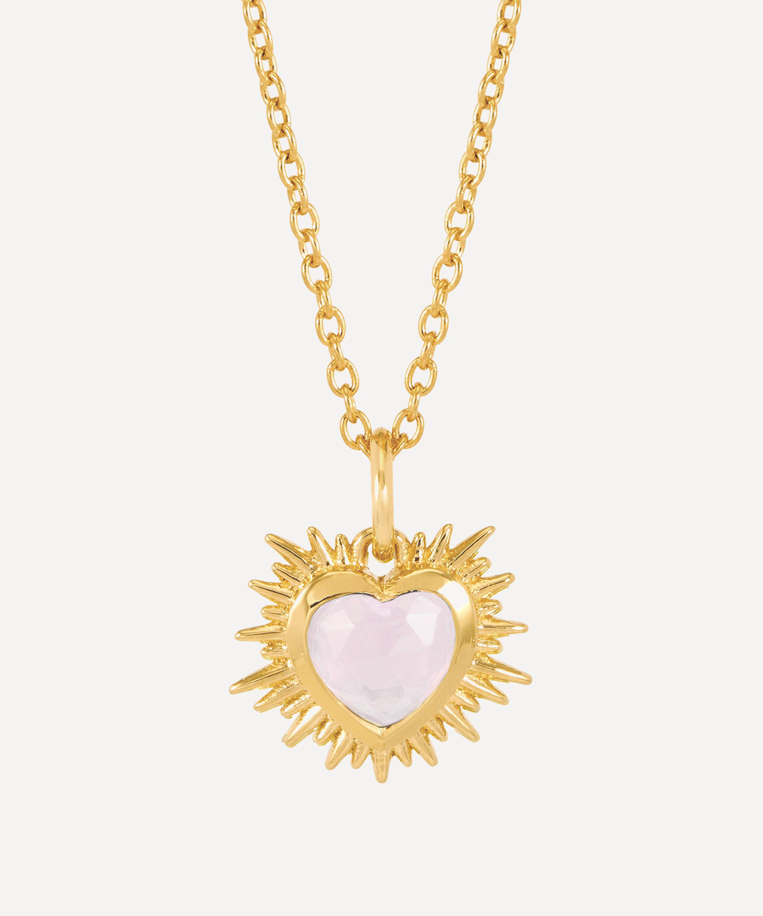 Rachel Jackson - 22ct Gold-Plated Electric Love October Birthstone Heart Necklace image number 0