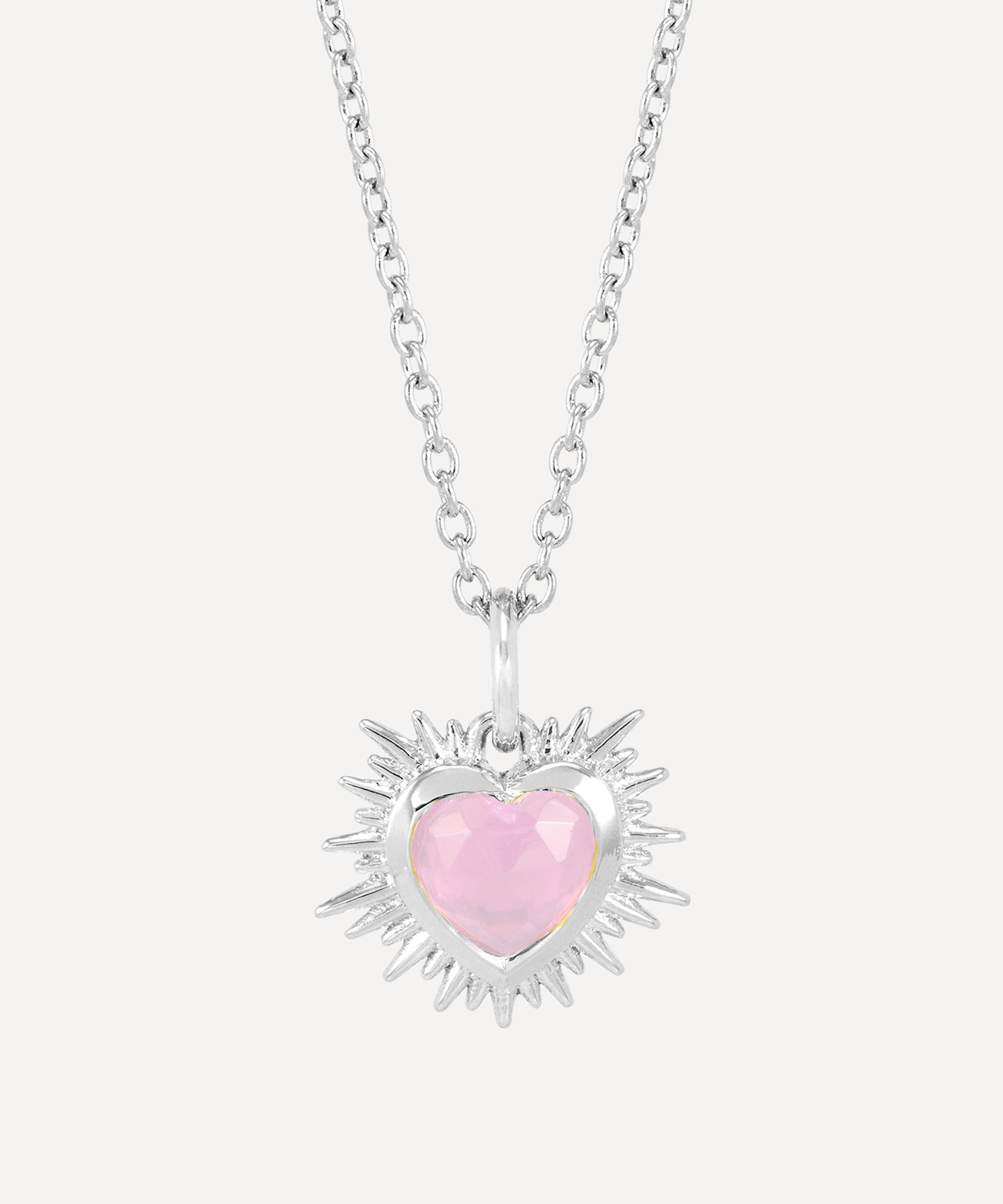 Rachel Jackson - Sterling Silver Electric Love October Birthstone Heart Necklace image number 0