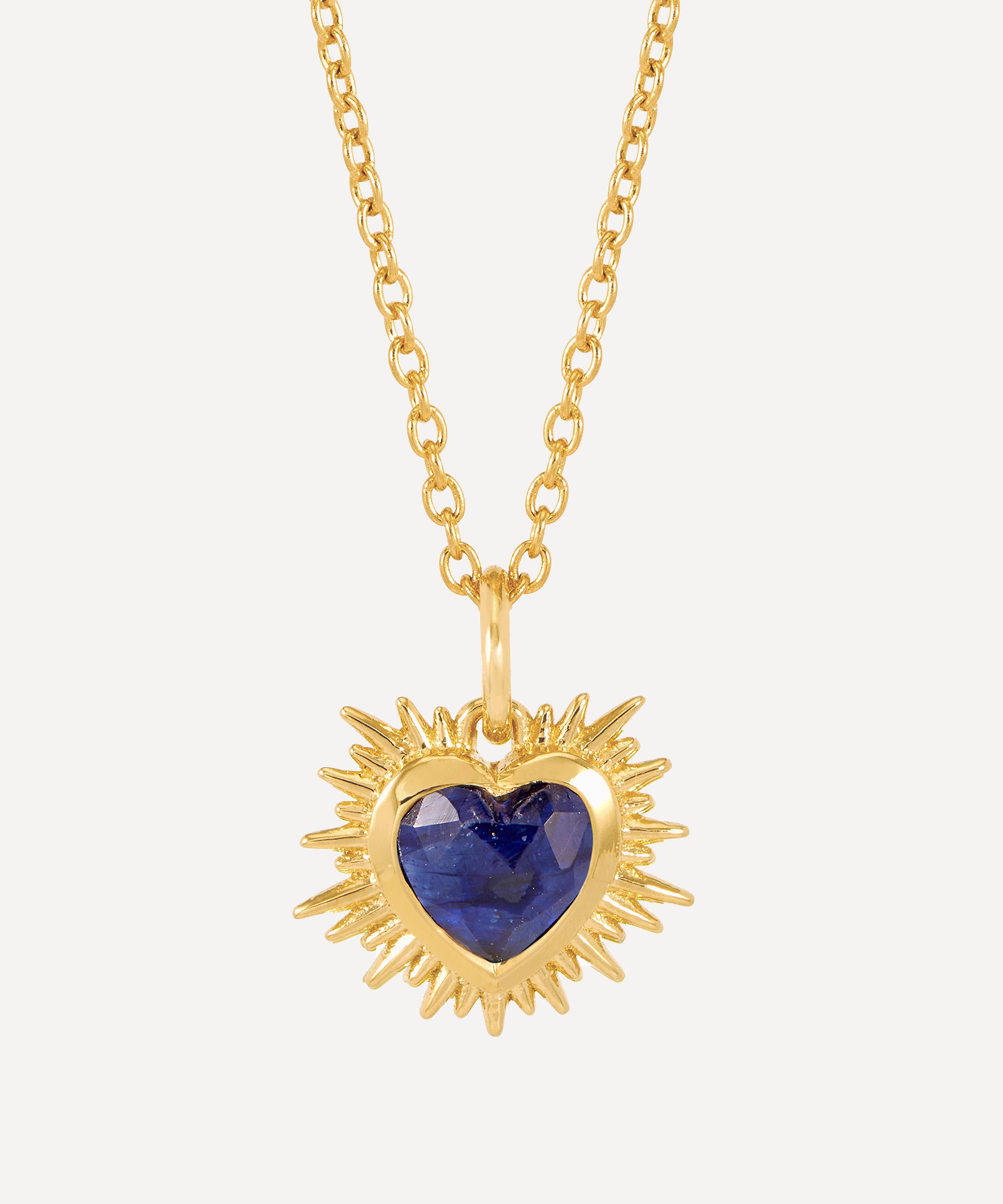 Rachel Jackson - 22ct Gold-Plated Electric Love September Birthstone Heart Necklace