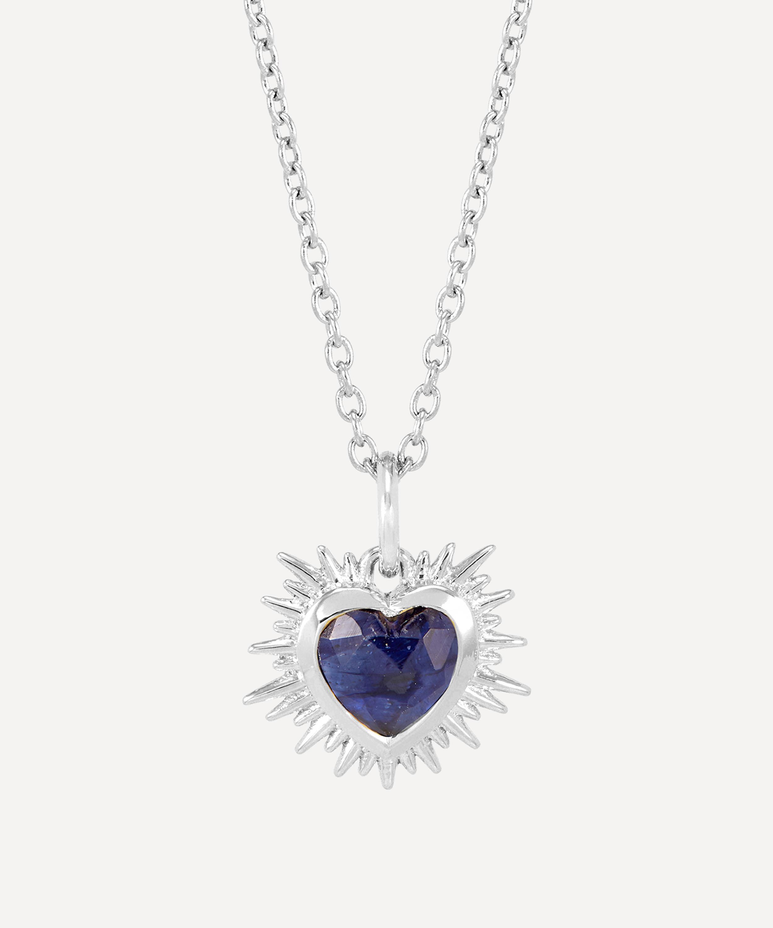 Rachel Jackson - Sterling Silver Electric Love September Birthstone Heart Necklace image number 0