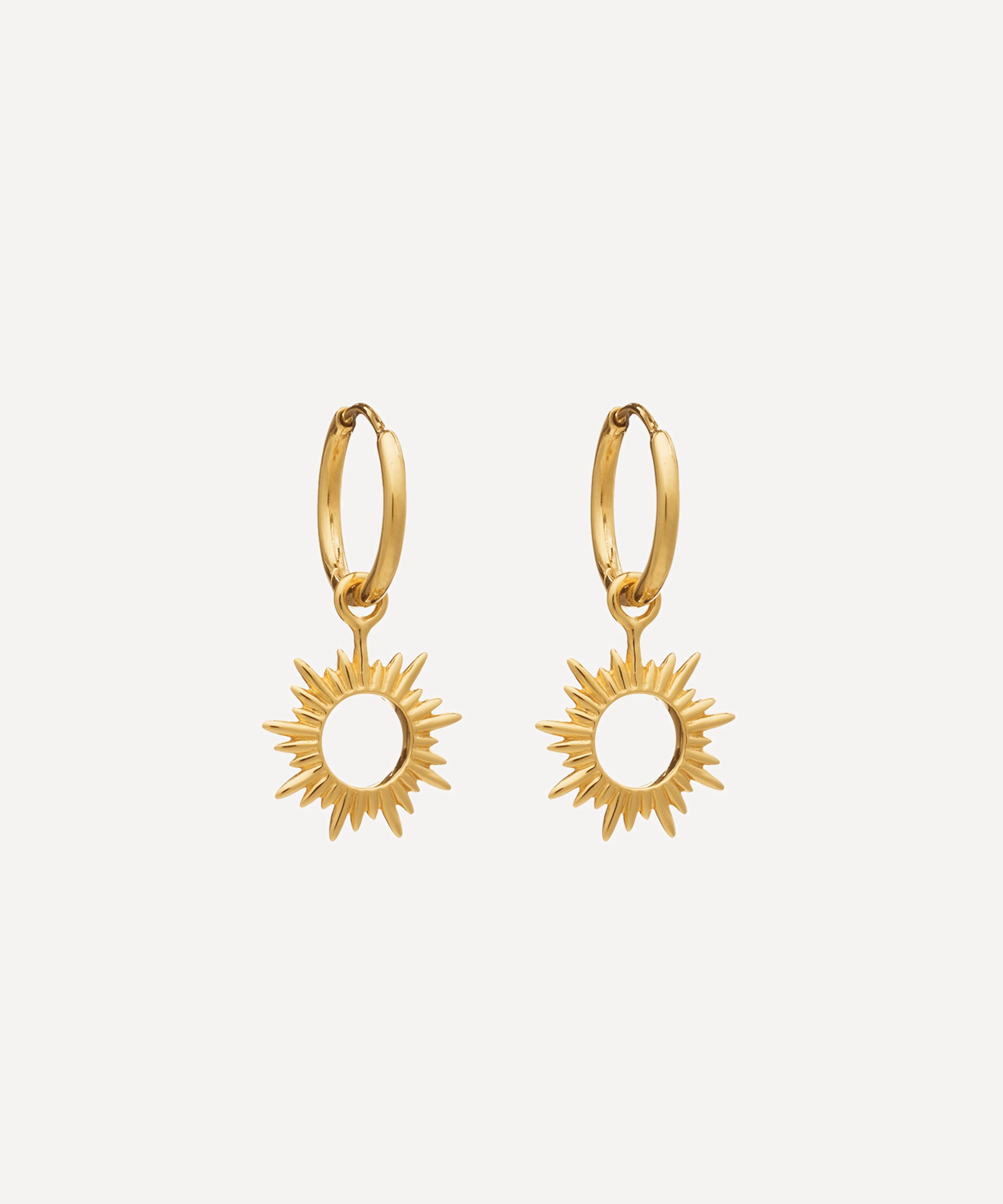 Rachel Jackson - 18ct Gold-Plated Eternal Sun Mini Hoop Earrings image number 0