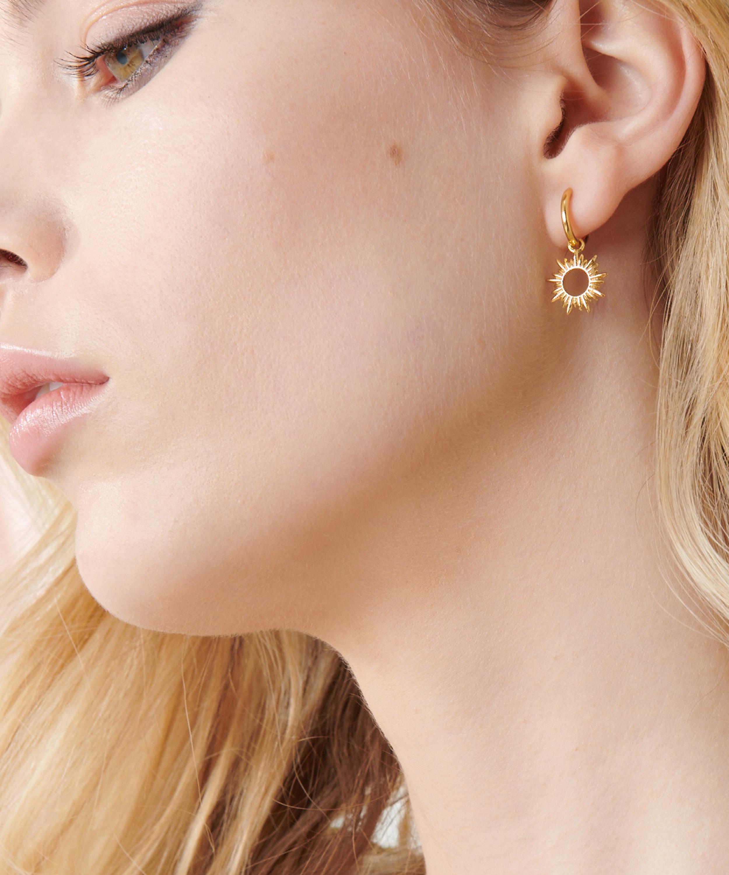 Rachel Jackson - Sterling Silver Eternal Sun Mini Hoop Earrings image number 1
