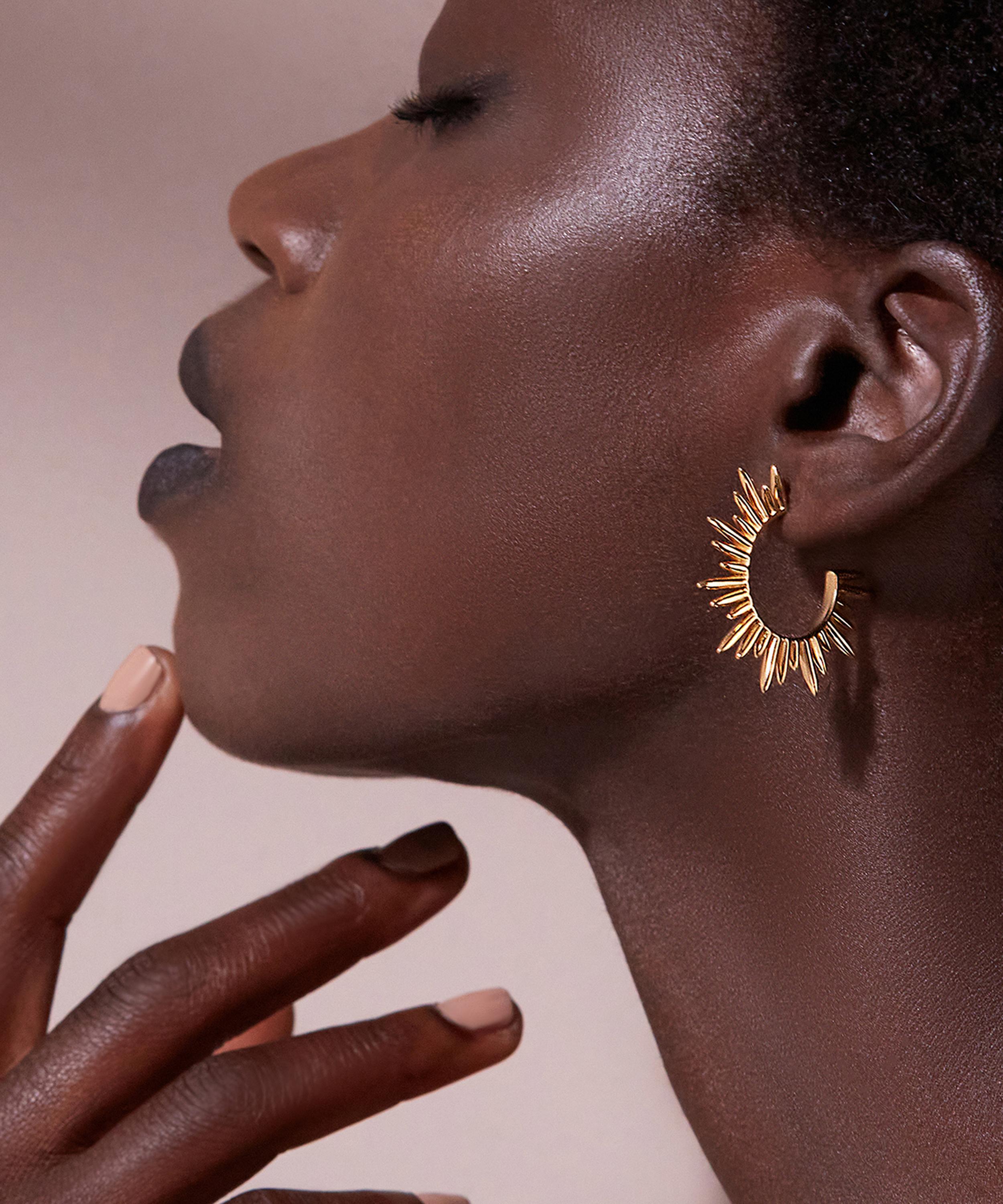 Rachel Jackson - 18ct Gold-Plated Electric Goddess Statement Hoop Earrings image number 1
