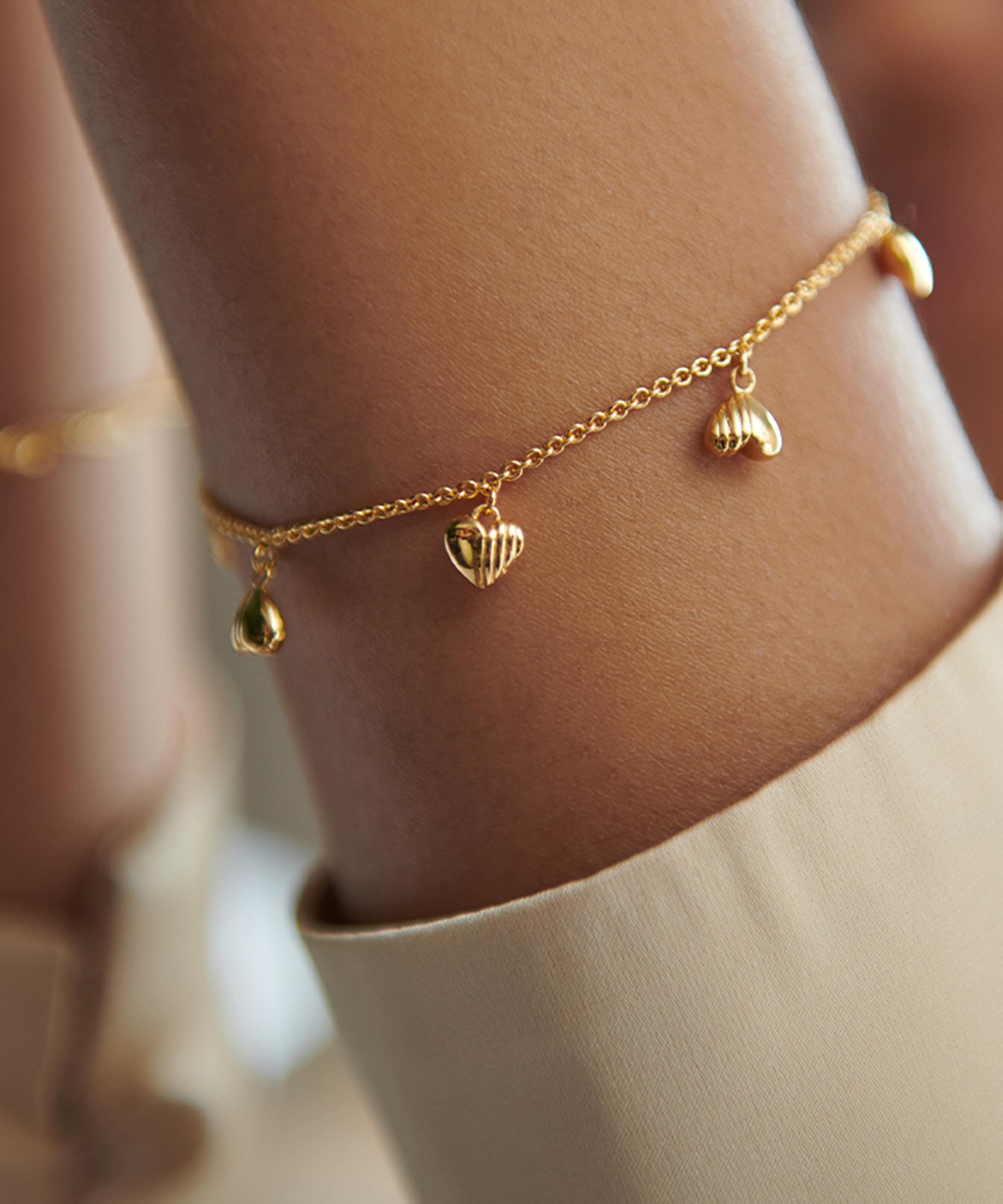 Rachel Jackson - 18ct Gold-Plated Deco Scattered Hearts Bracelet image number 1