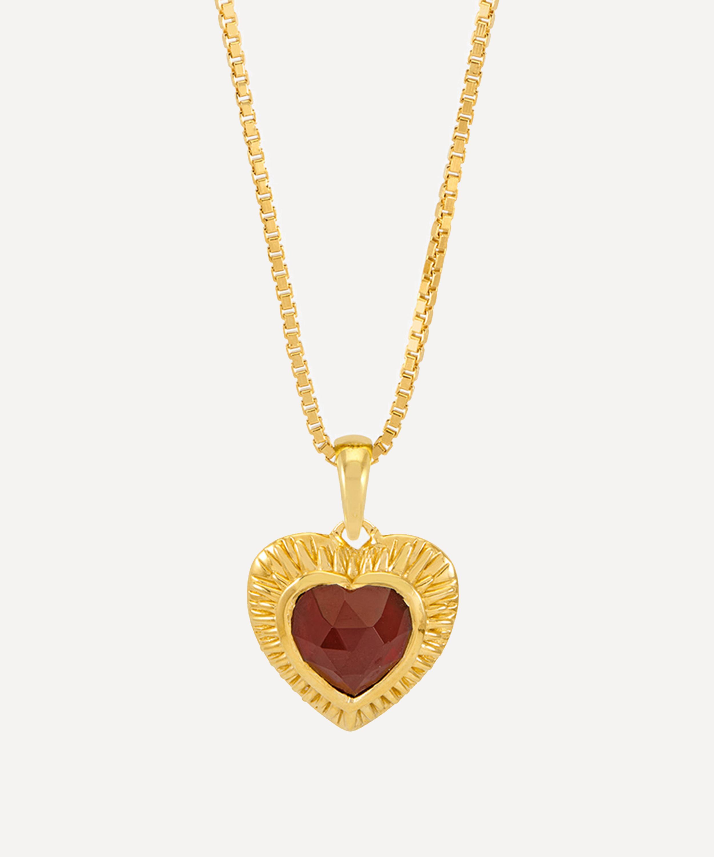 Rachel Jackson - 18ct Gold-Plated Electric Love Garnet Heart Necklace image number 0