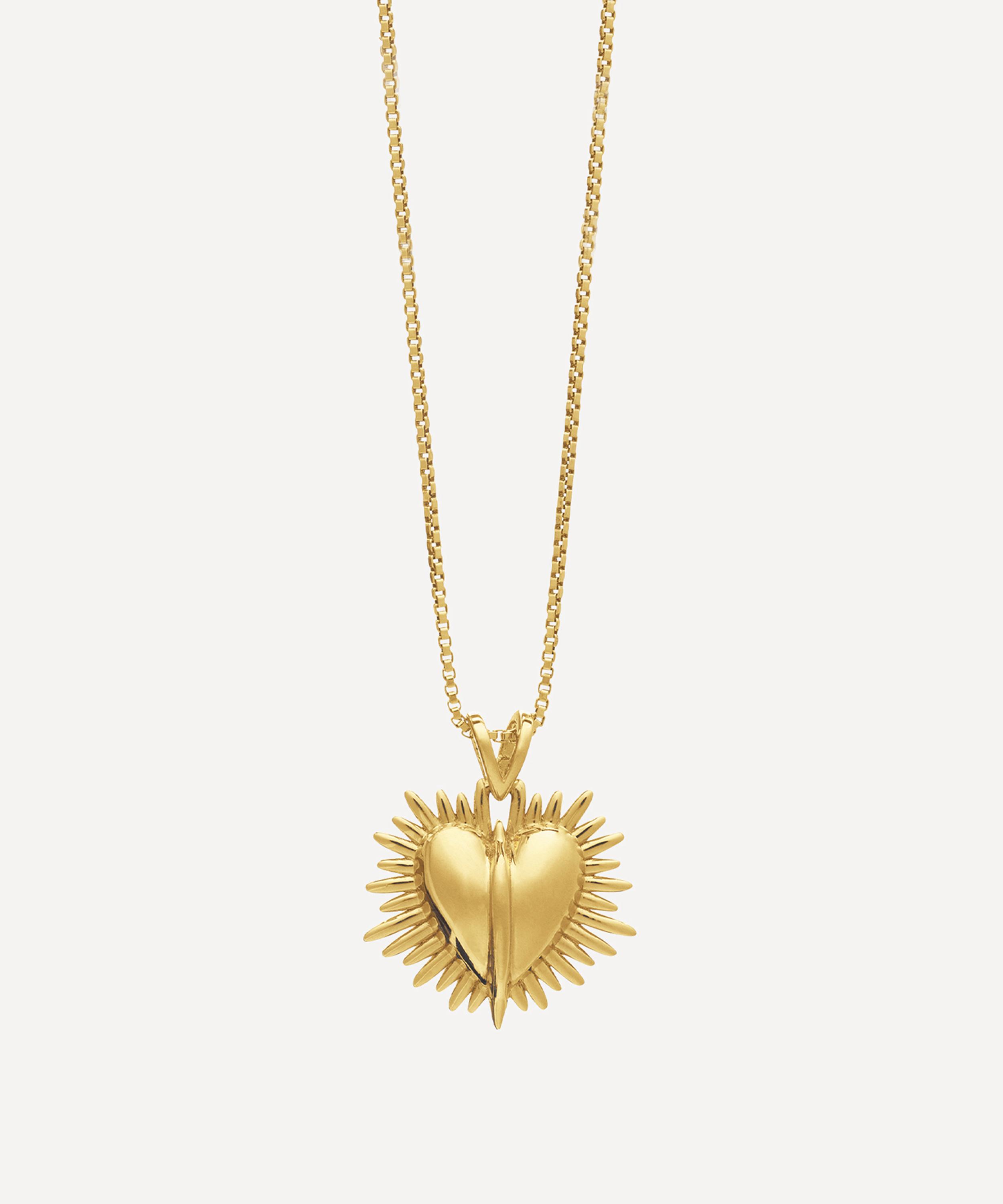 Rachel Jackson - 22ct Gold-Plated Electric Deco Heart Necklace image number 0