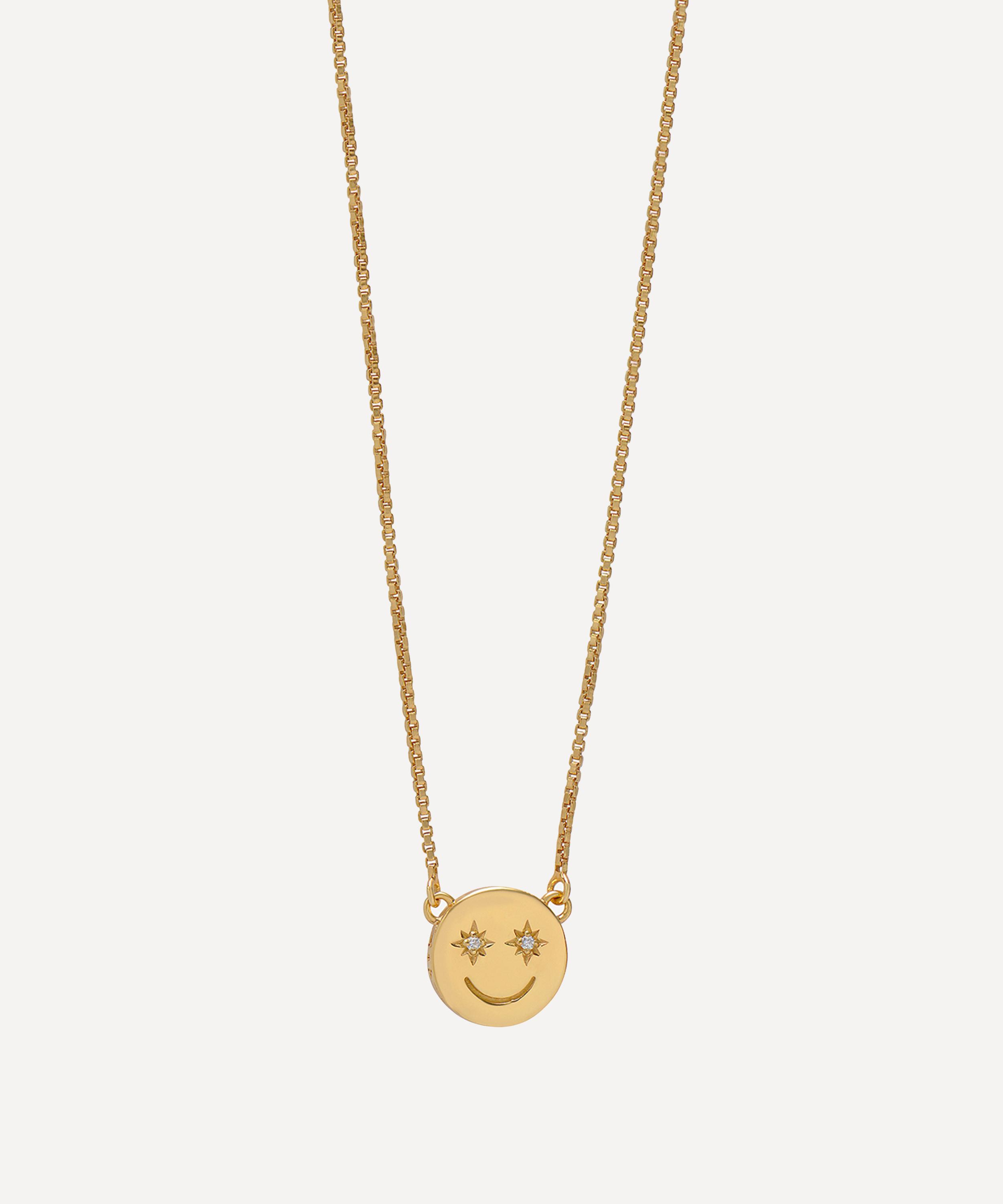 Rachel Jackson - 18ct Gold-Plated Mini Happy Face Necklace image number 0