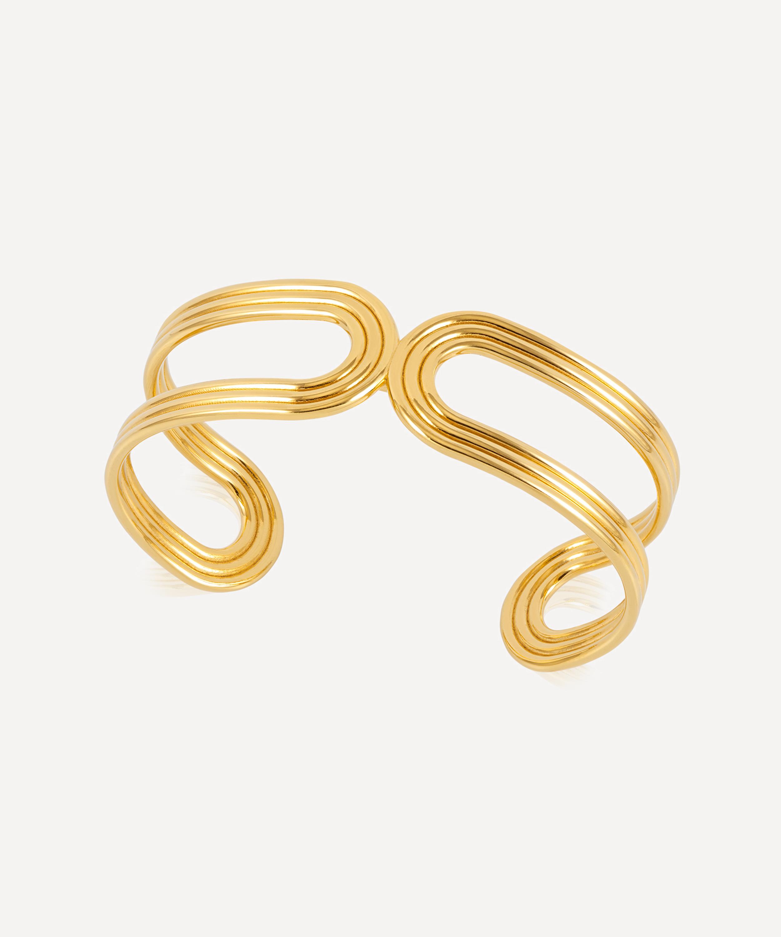 Rachel Jackson - 18ct Gold-Plated Statement Bangle image number 0
