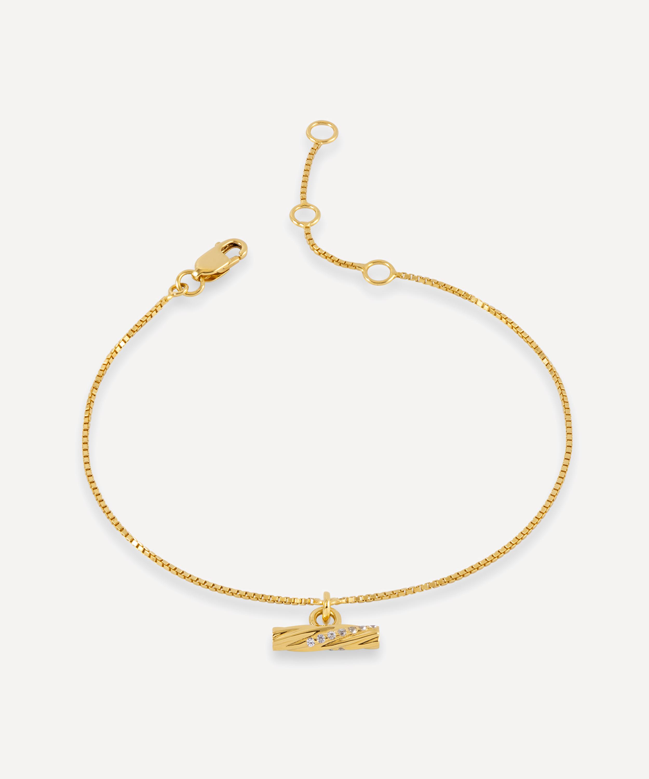 Rachel Jackson -  18ct Gold-Plated Twisted T-Bar Chain Bracelet image number 0