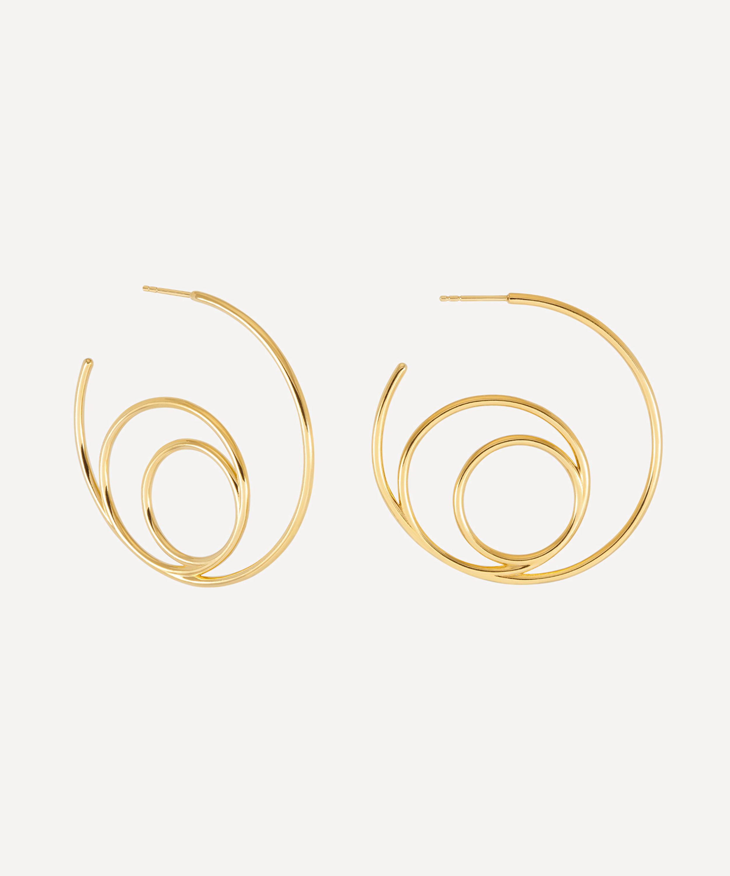 Rachel Jackson - 18ct Gold-Plated Statement Swirl Hoop Earrings image number 0