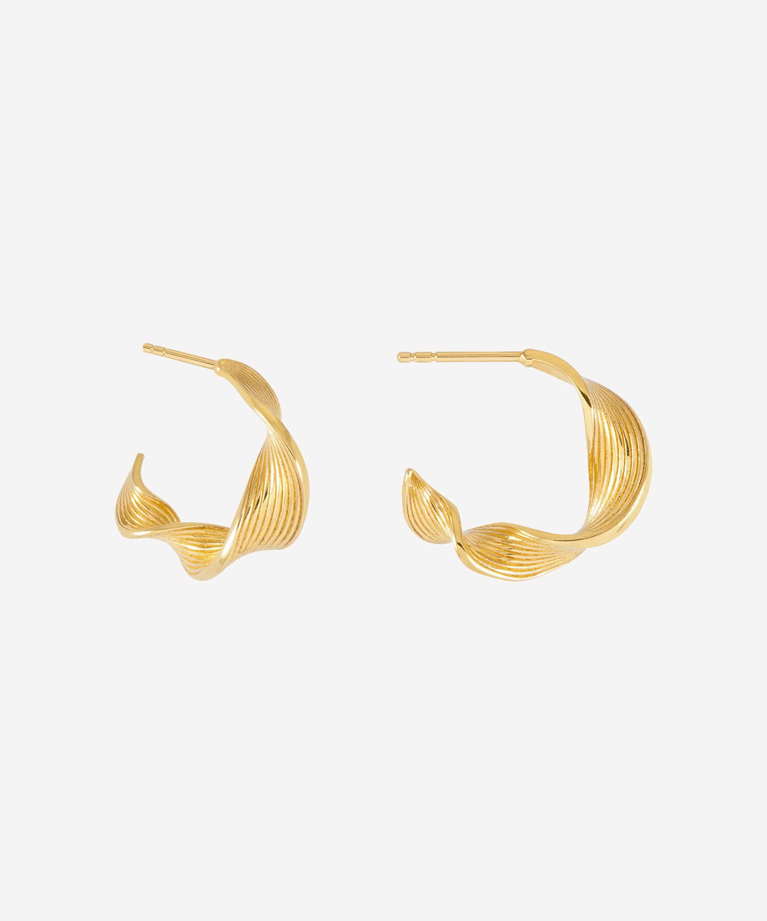 Rachel Jackson - 18ct Gold-Plated Twisted Hoop Earrings image number 0