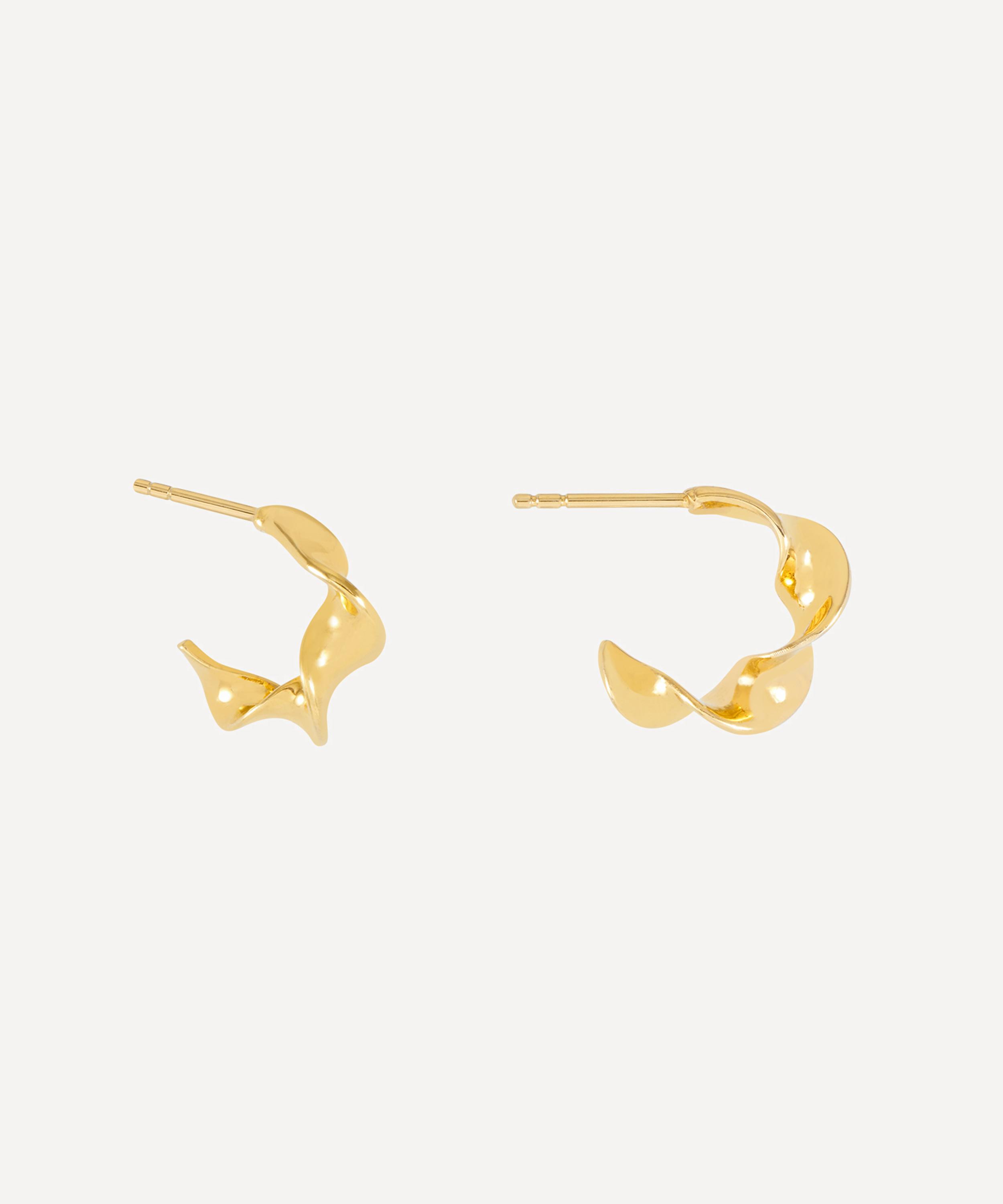 Rachel Jackson - 18ct Gold-Plated Small Twisted Hoop Earrings image number 0