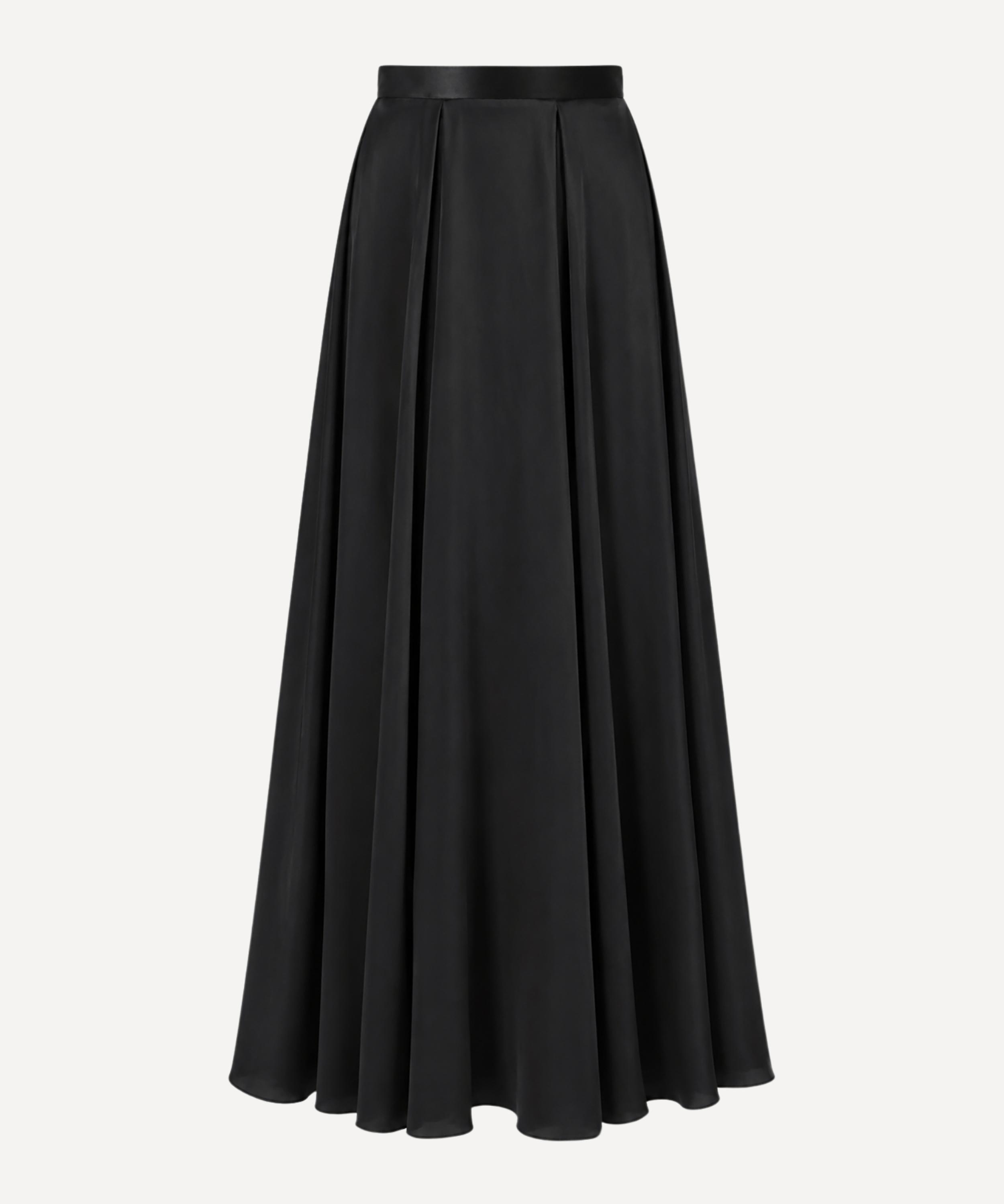 Temperley London - Black Amerie Satin Skirt image number 0