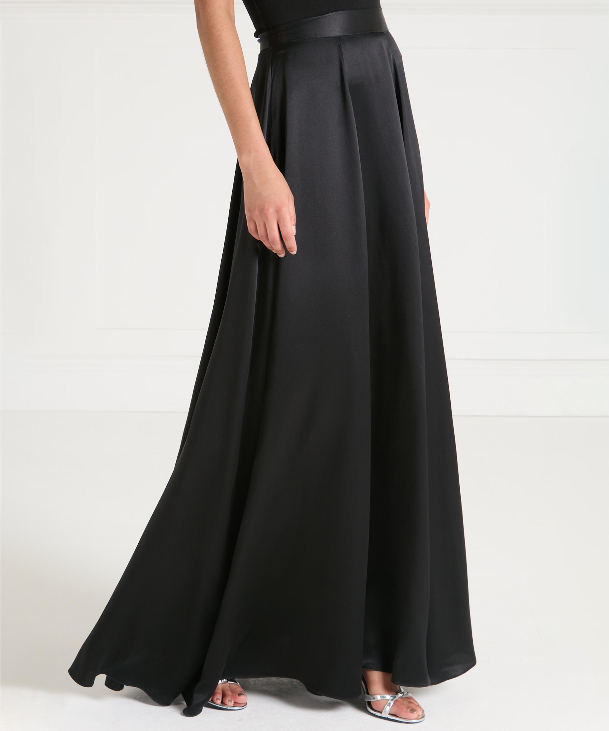 Temperley London - Black Amerie Satin Skirt image number 1