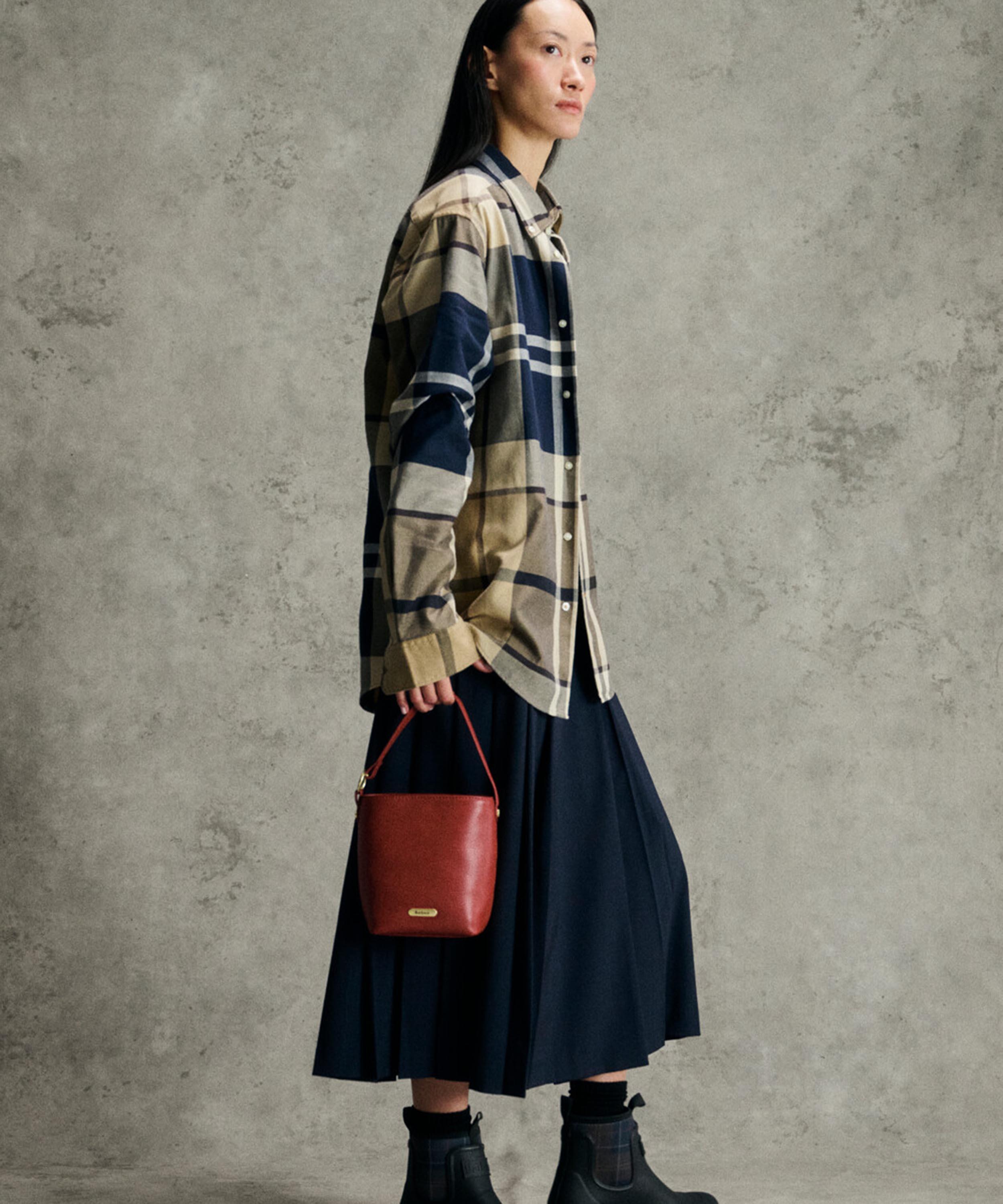 Barbour - Cedar Mini Leather Bucket Bag image number 6