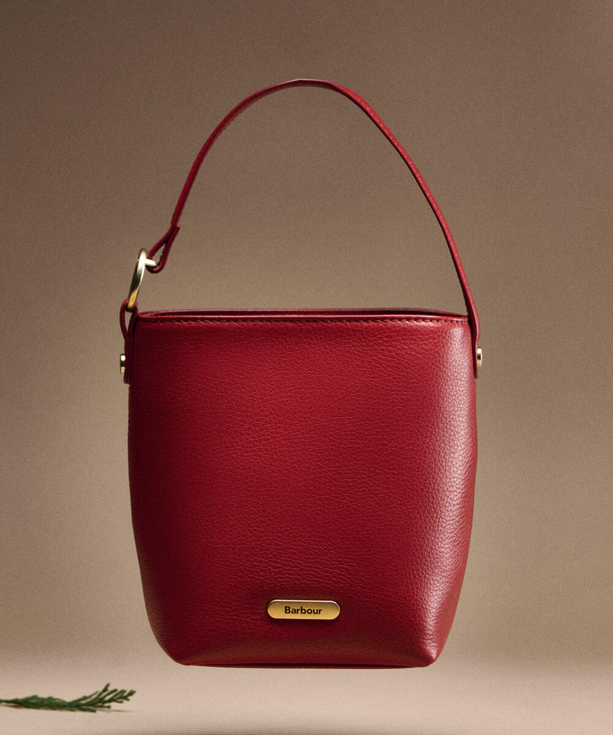 Barbour - Cedar Mini Leather Bucket Bag image number 8