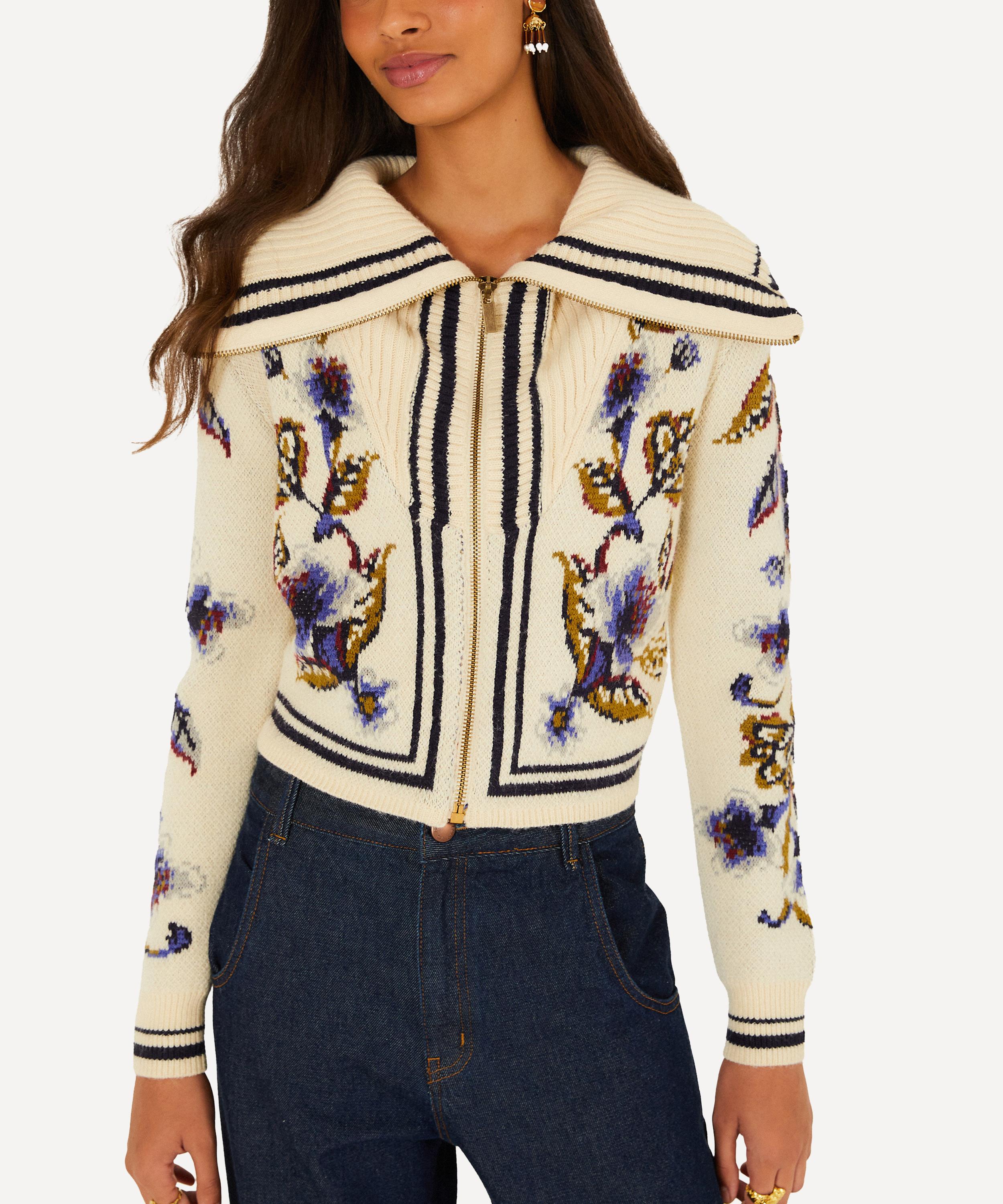 FARM Rio - Off-White Golden Nature Knit Cardigan image number 1