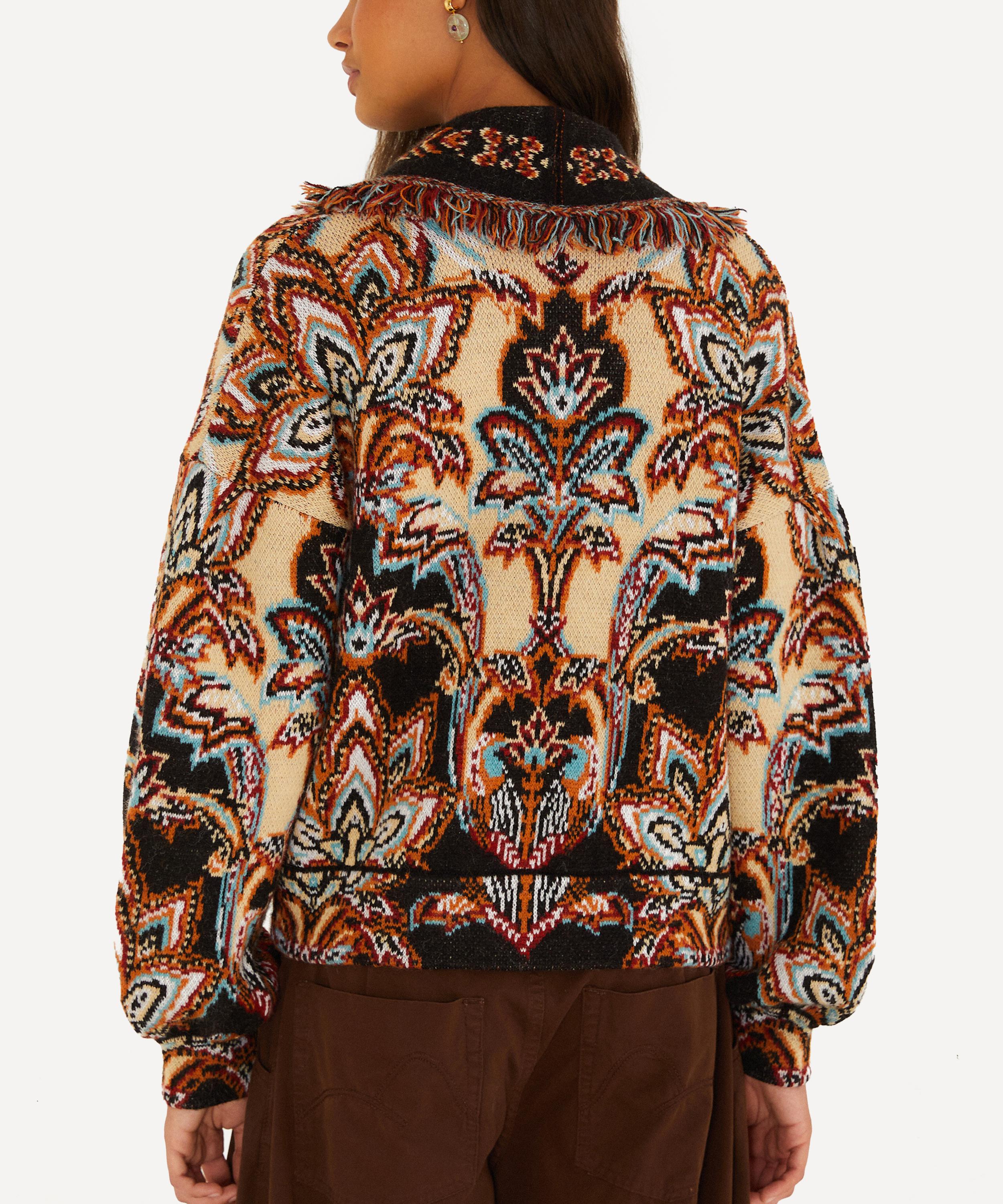 FARM Rio - Fringe Tapestry Knit Cardigan image number 2