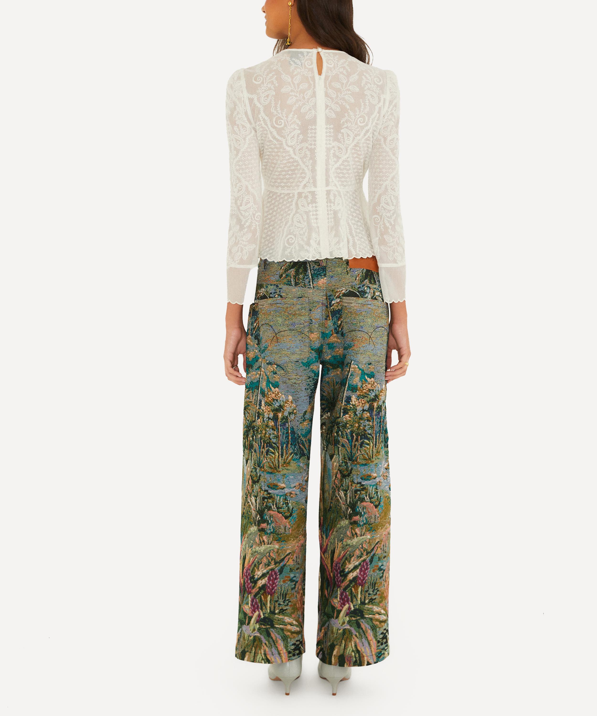 FARM Rio - Jacquard Petricor Multicolor Denim Trousers image number 1
