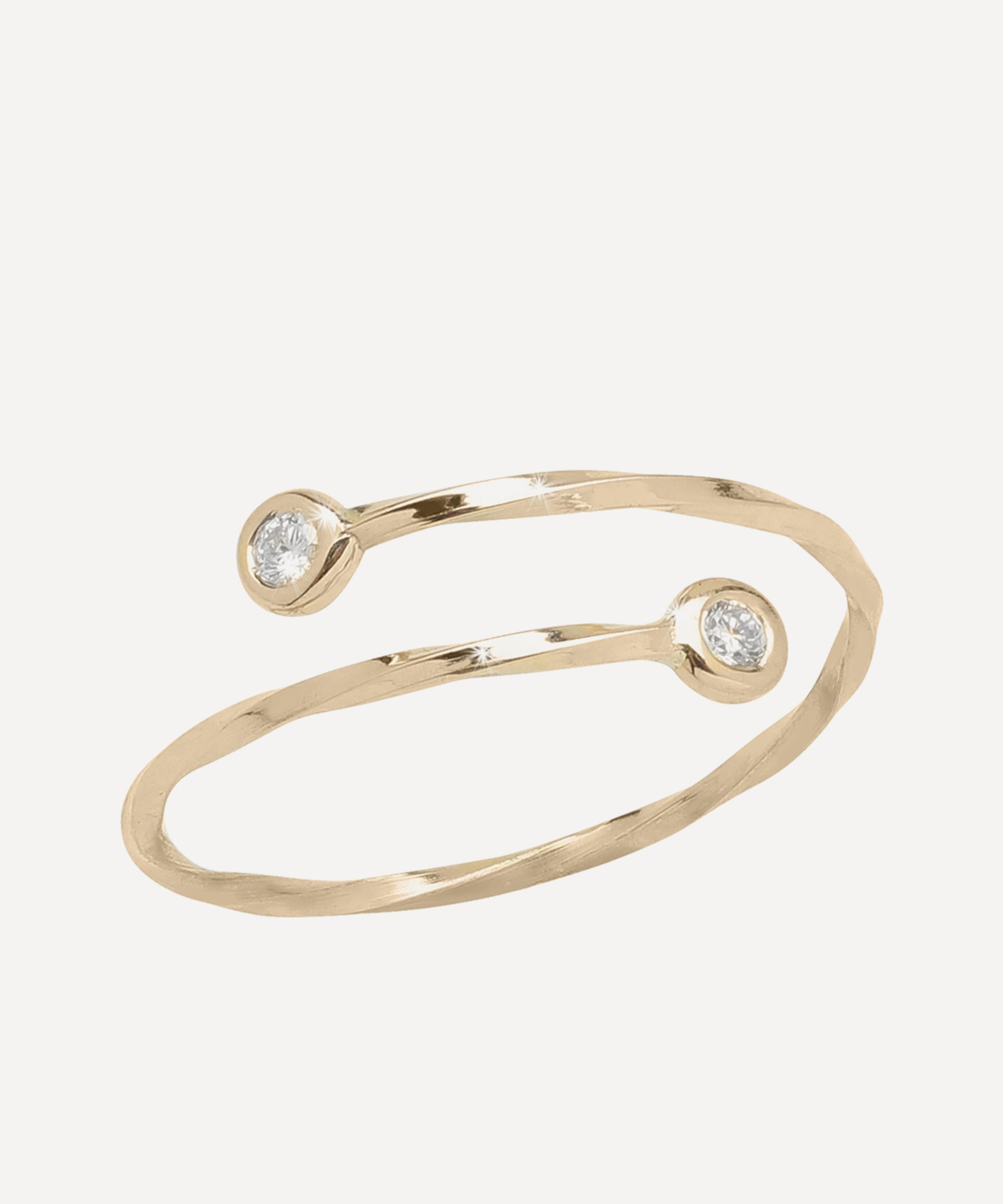 Ritique - 18ct Gold Doux Drop Duo Diamond Ring image number 0