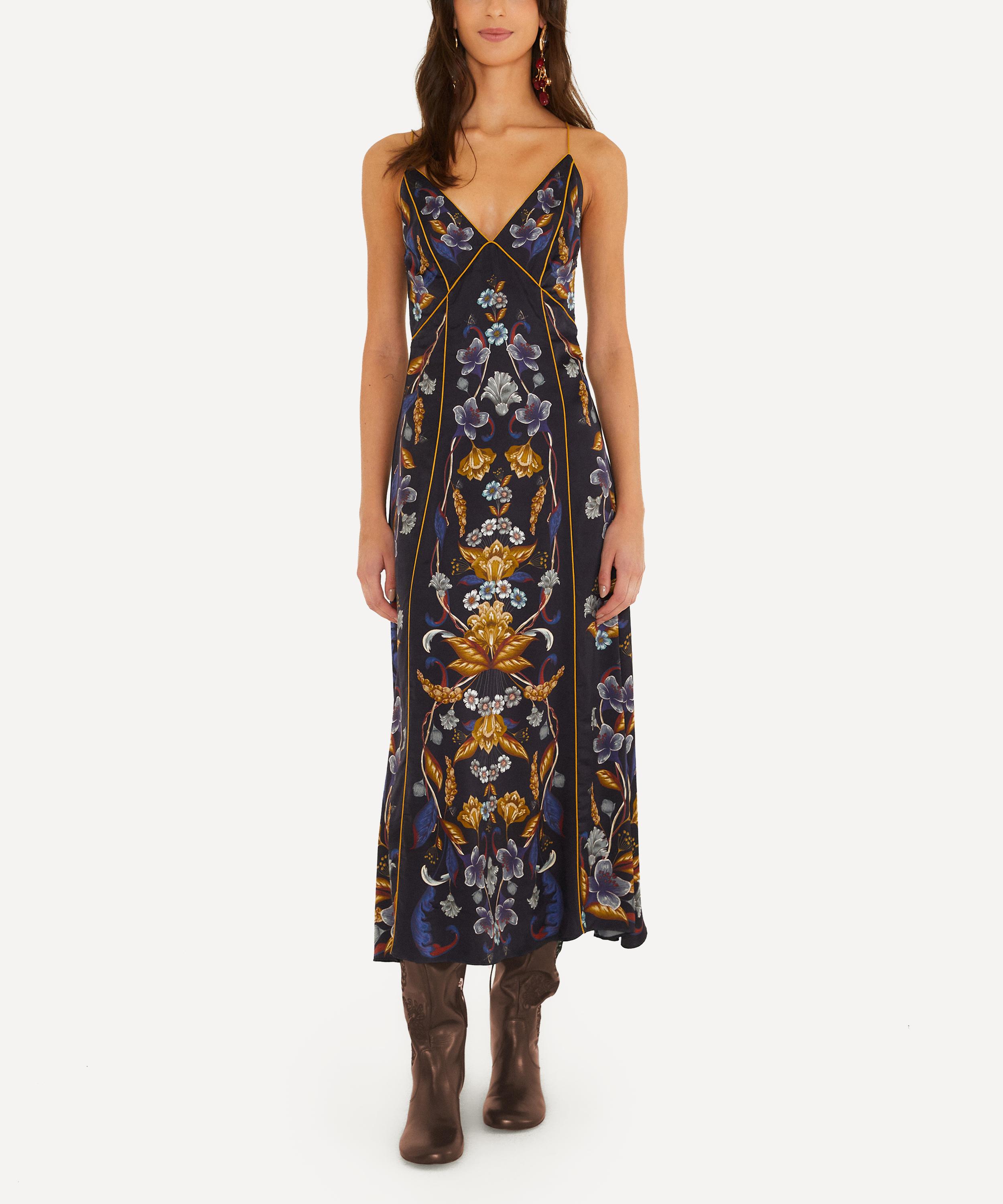 FARM Rio - Navy Golden Nature Slip Maxi Dress