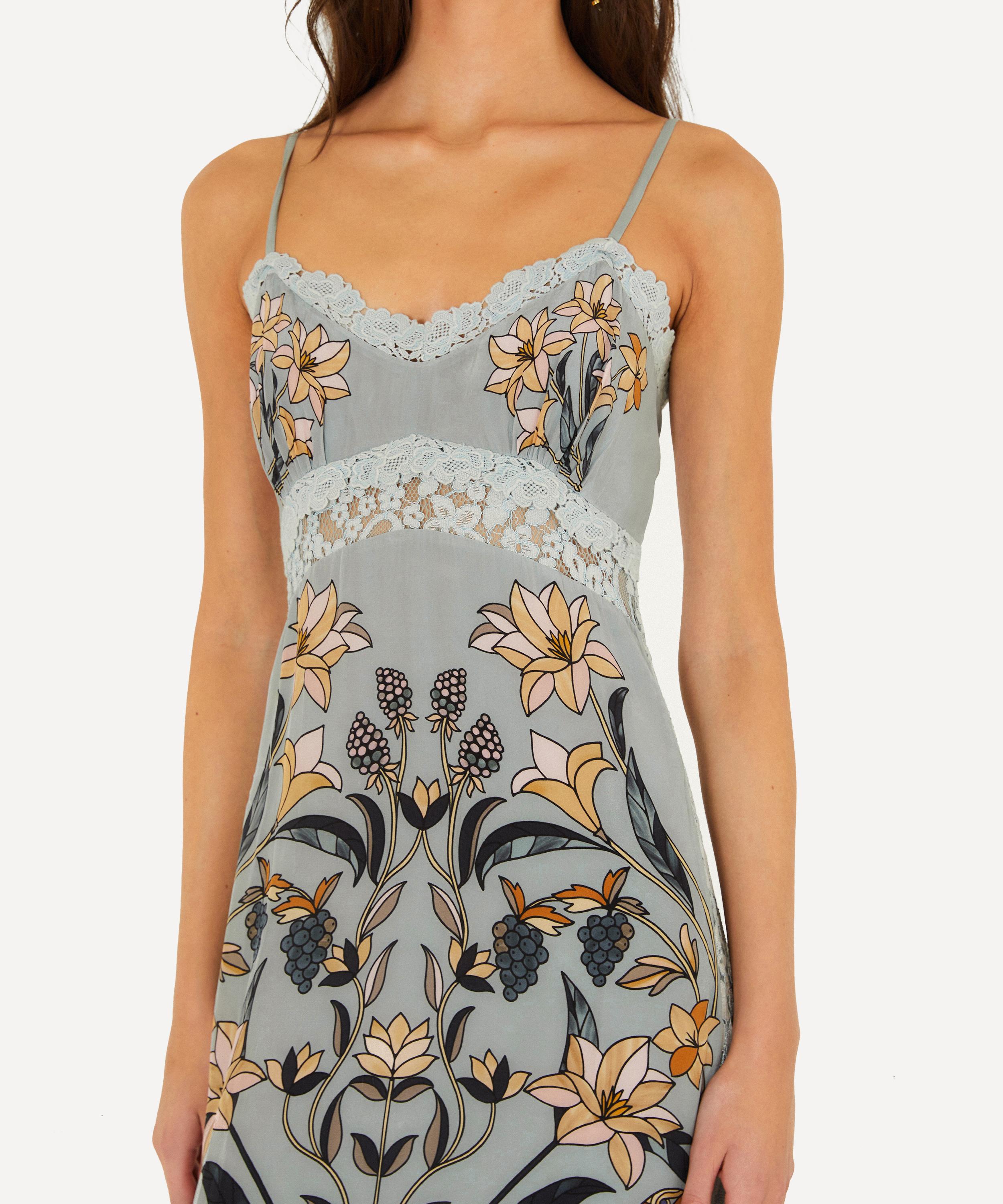 FARM Rio - Soft Blue Stained Glass Beauty Slip Midi Dress image number 1