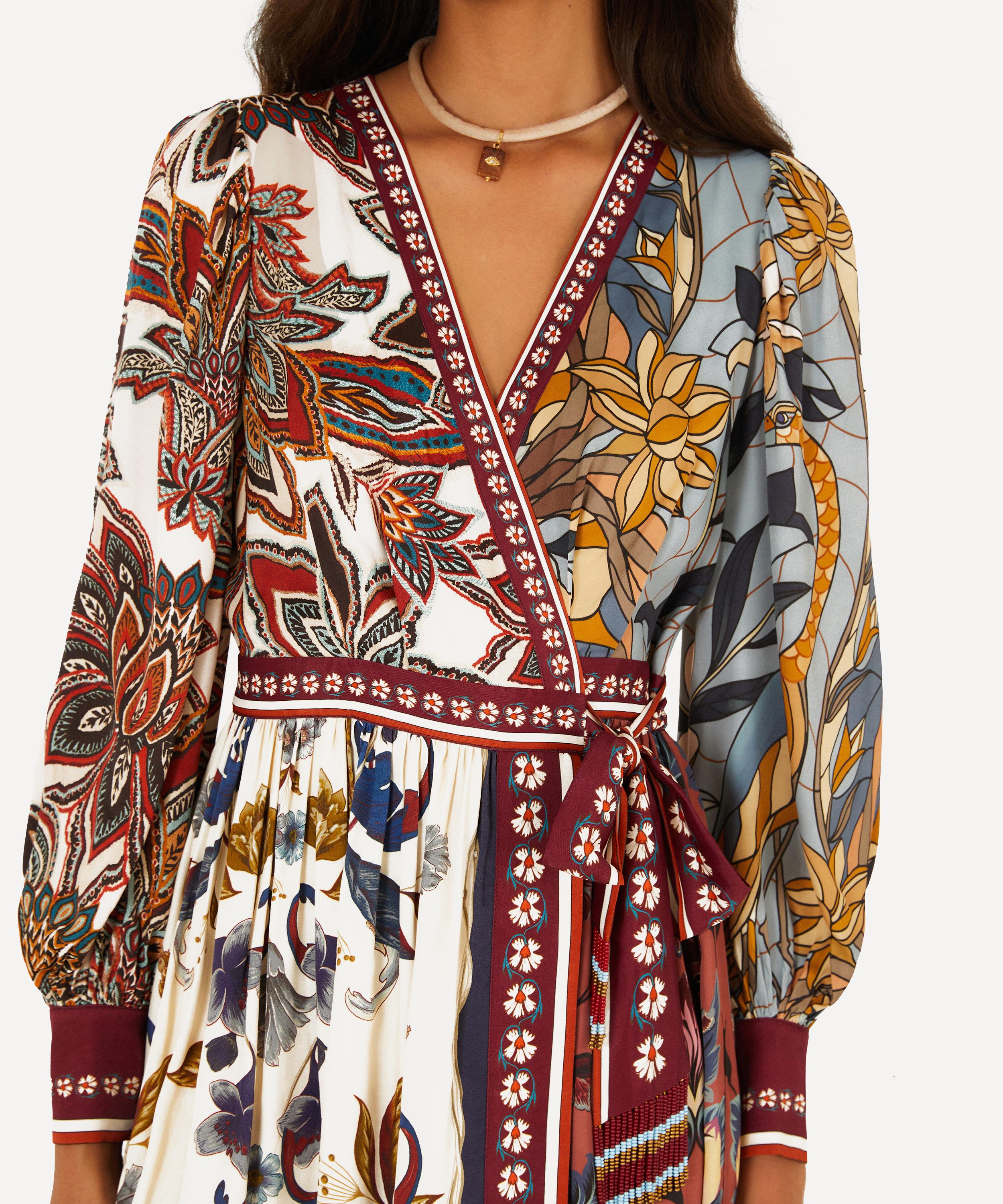 FARM Rio - Stained Glass Beauty Mixed Scarves Mini Dress image number 1