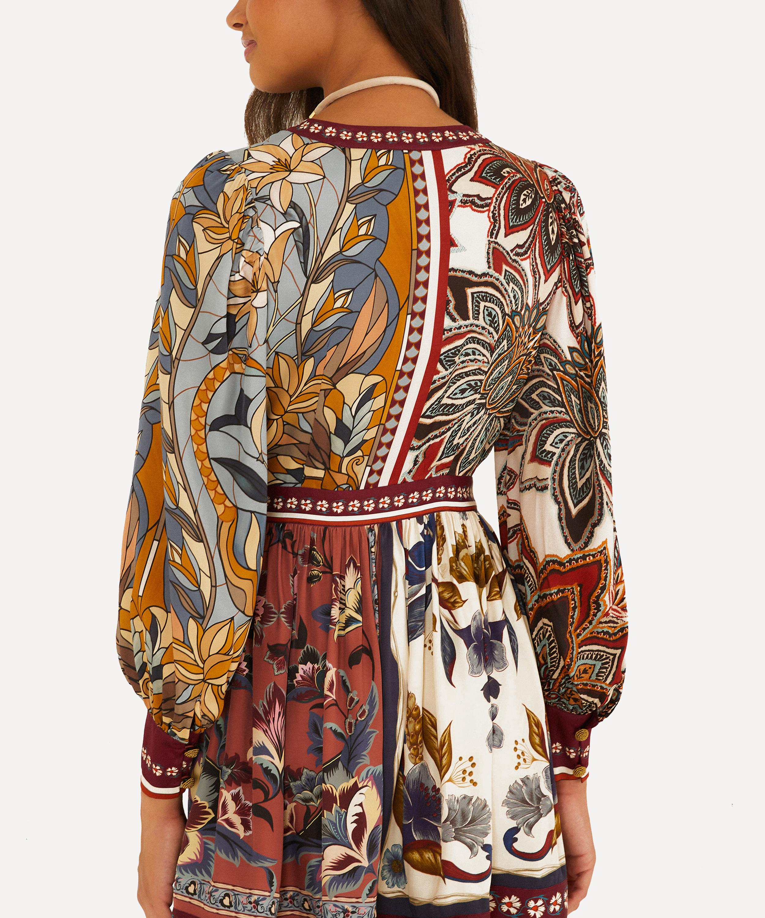FARM Rio - Stained Glass Beauty Mixed Scarves Mini Dress image number 2