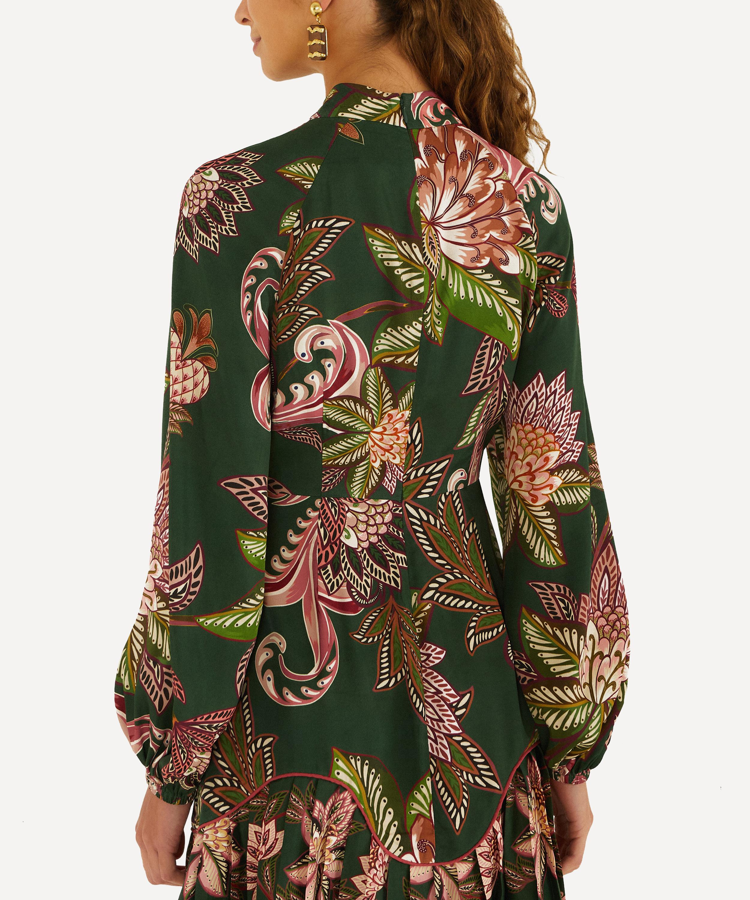 FARM Rio - Green Arabesque Paradise Floral Mini Dress image number 2