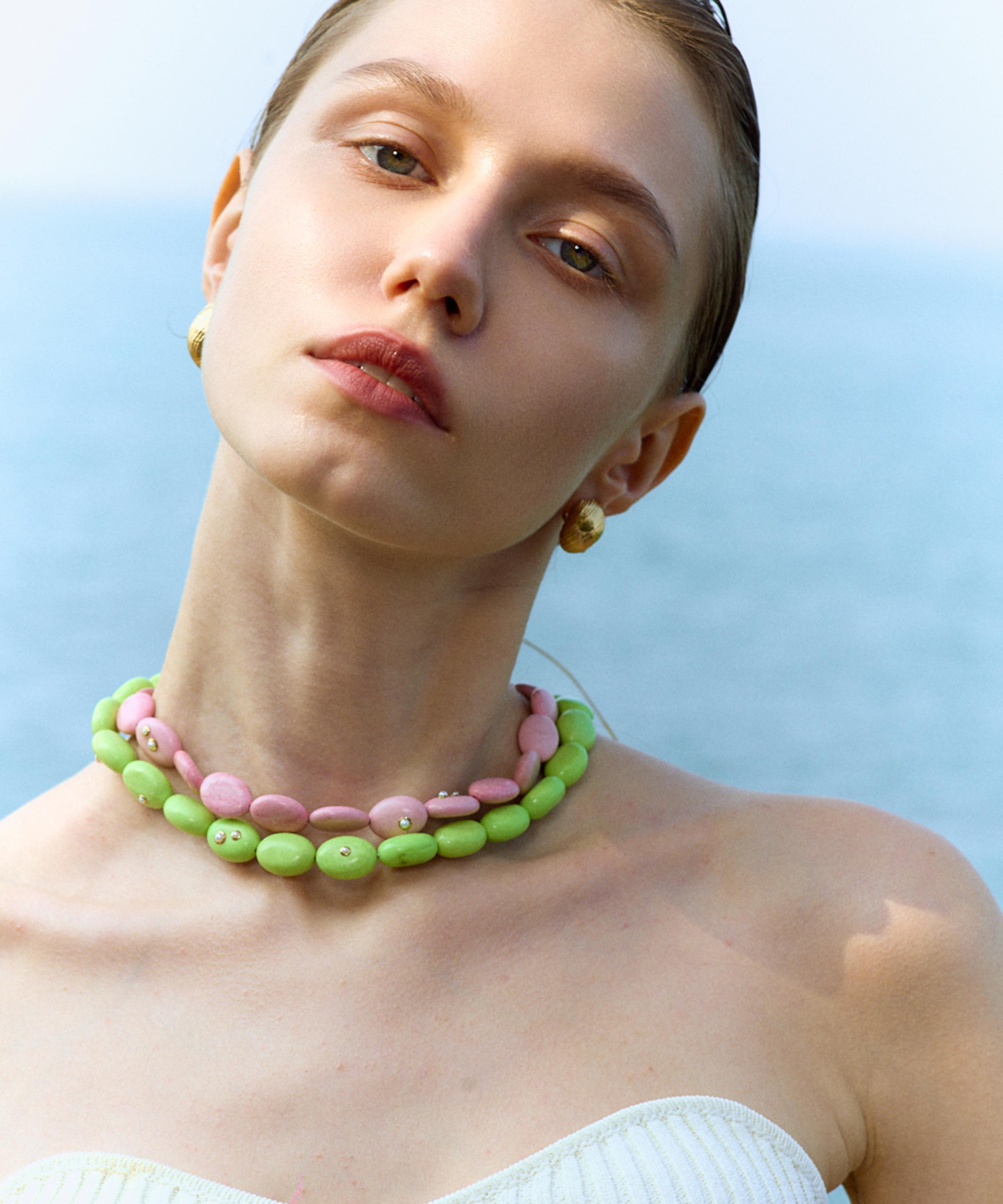 Pacharee - 18ct Gold-Plated Silver Pink Jahn Candy Pearl Necklace image number 2