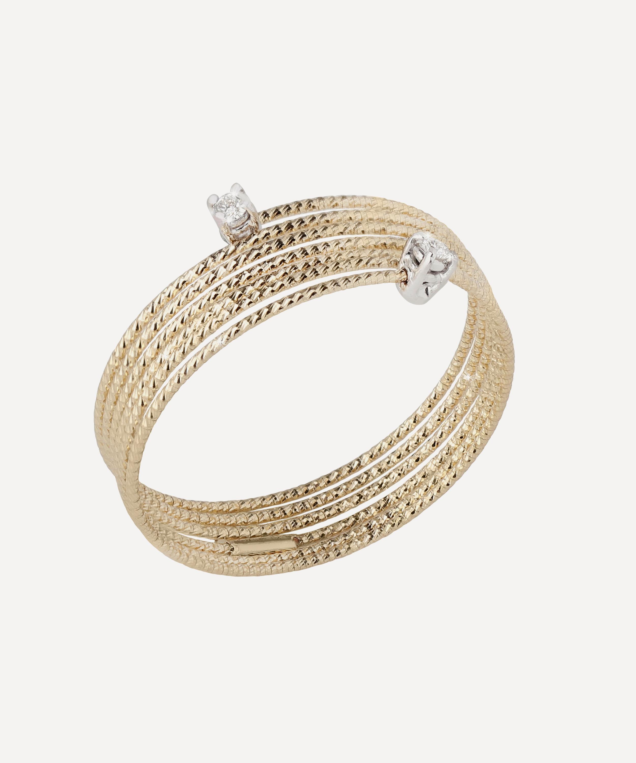 Ritique - 18ct Gold Wire Stacked Diamond Ring image number 0