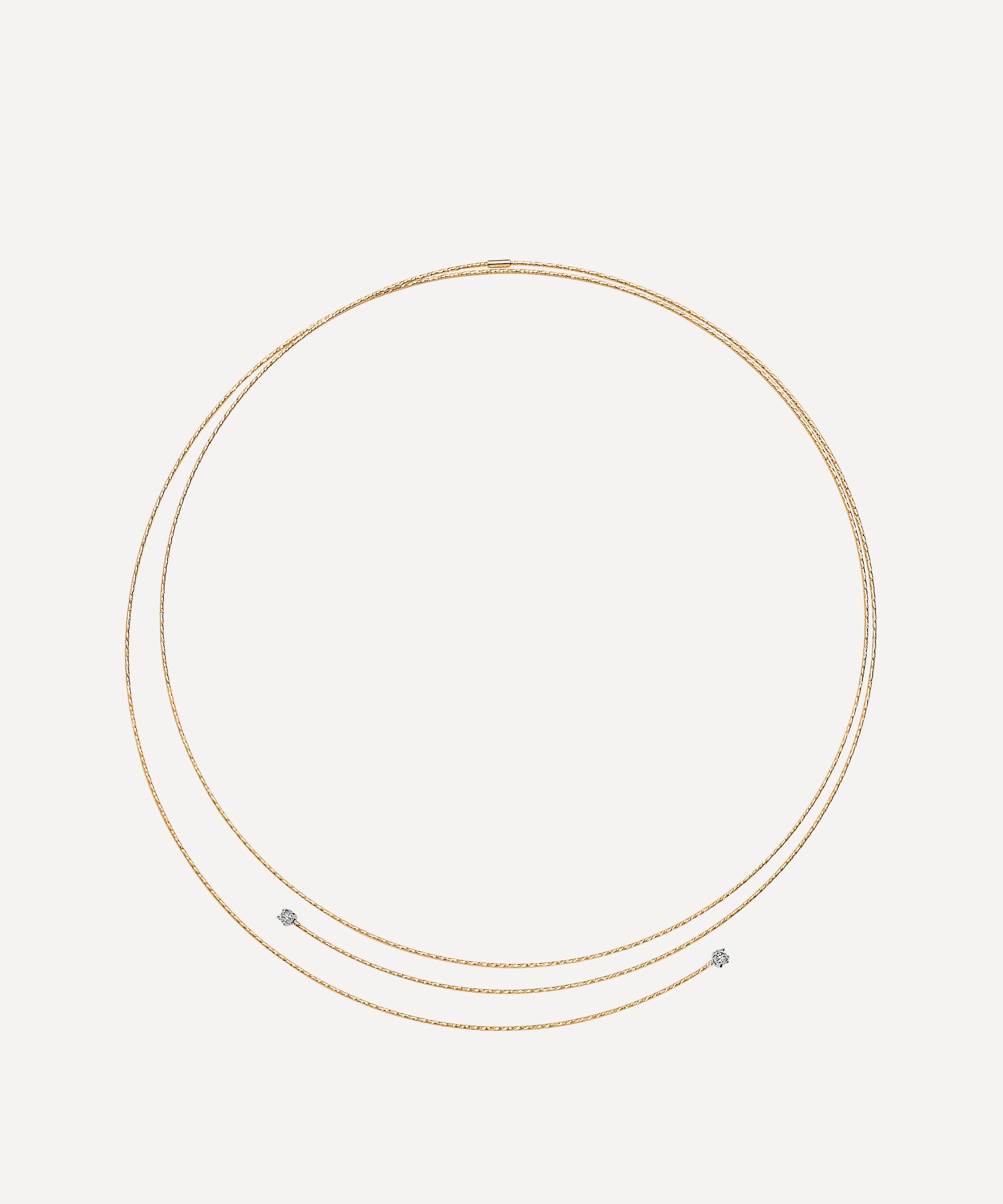 Ritique - 18ct Gold Wire Diamond Necklace image number 0