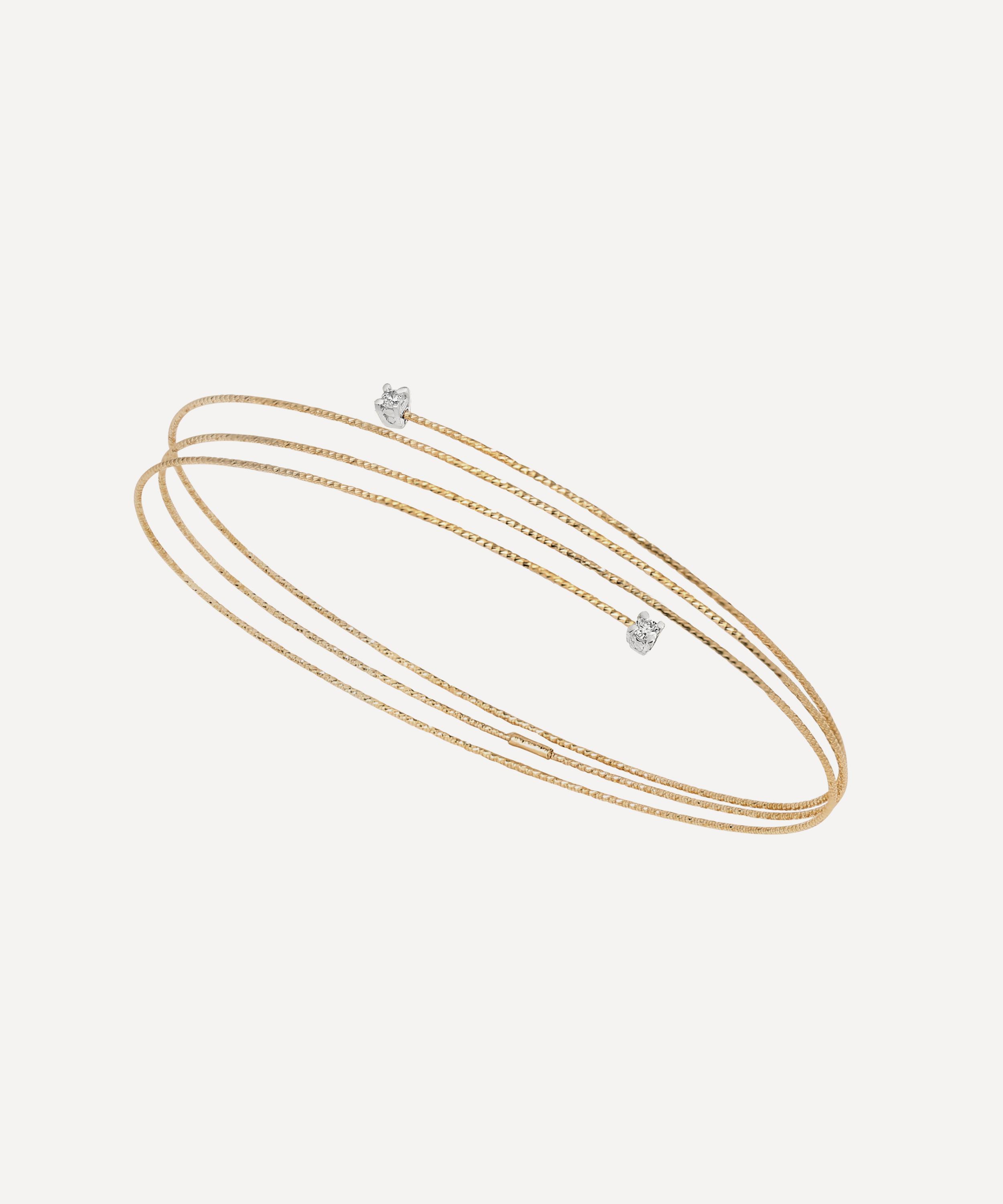 Ritique - 18ct Gold Wire Petite Diamond Bracelet image number 0