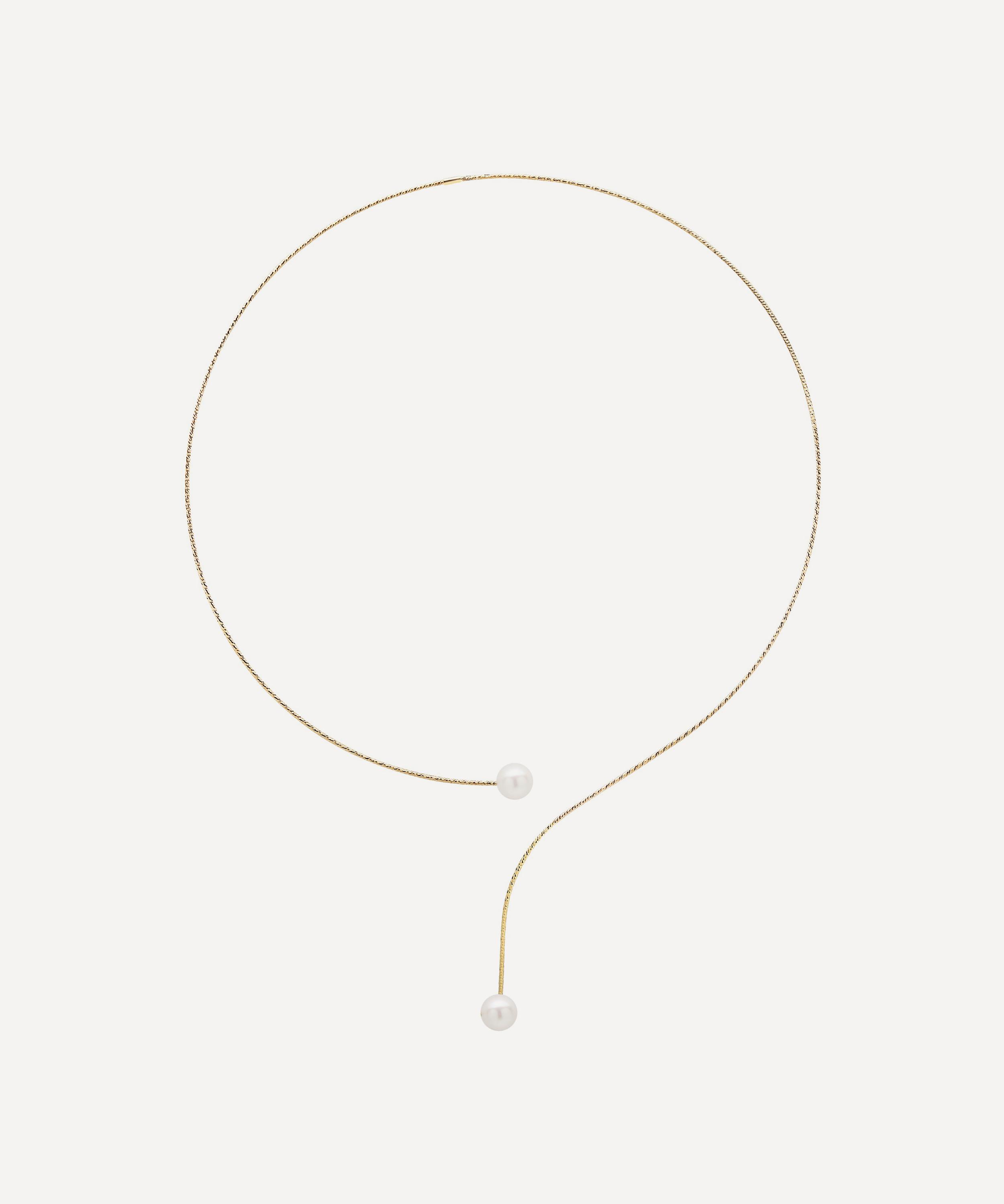 Ritique - 18ct Gold Nouveau Open Pearl Necklace image number 0
