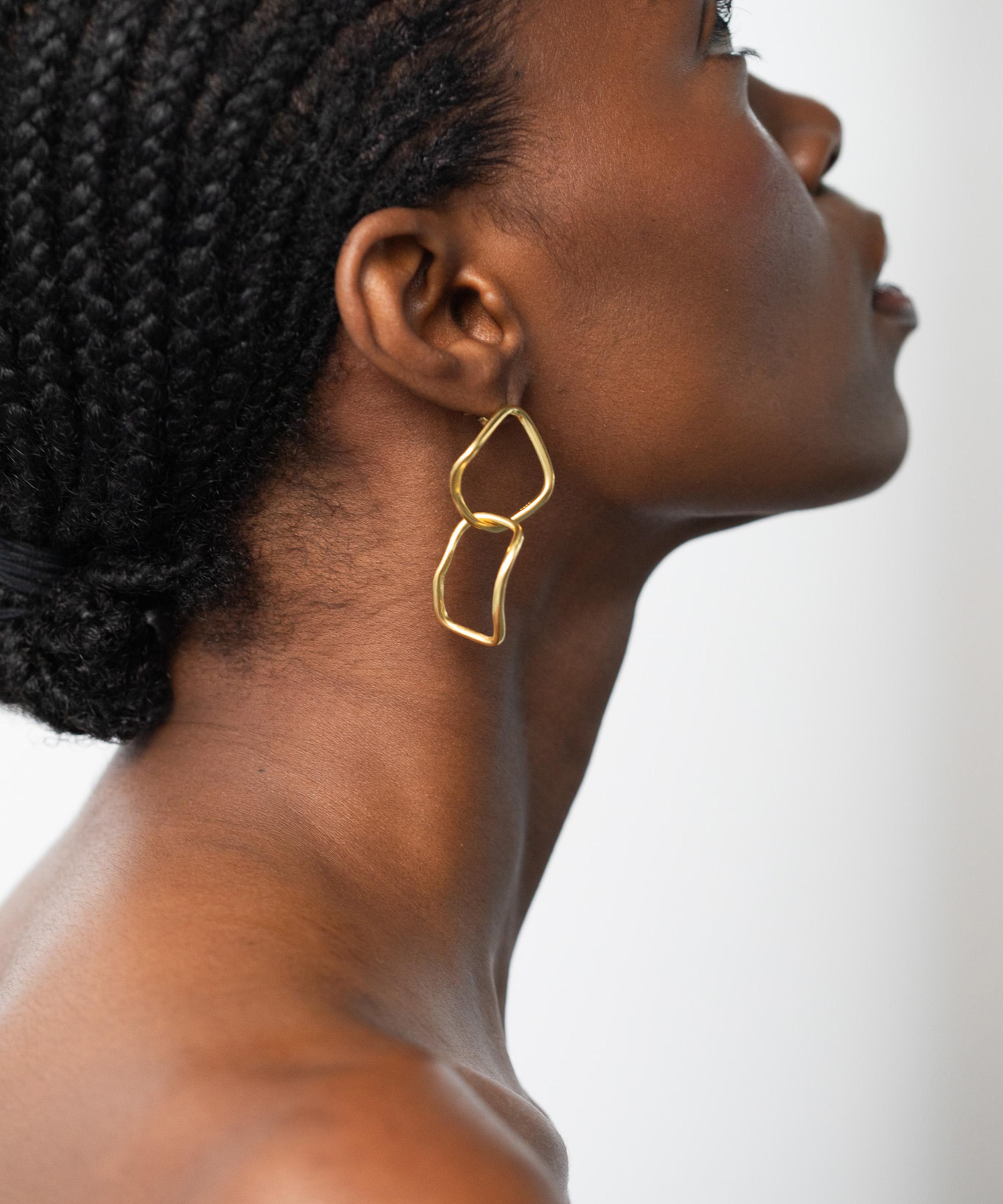 YSSO -  18ct-24ct Gold Plated Voyage Chain Earrings image number 1