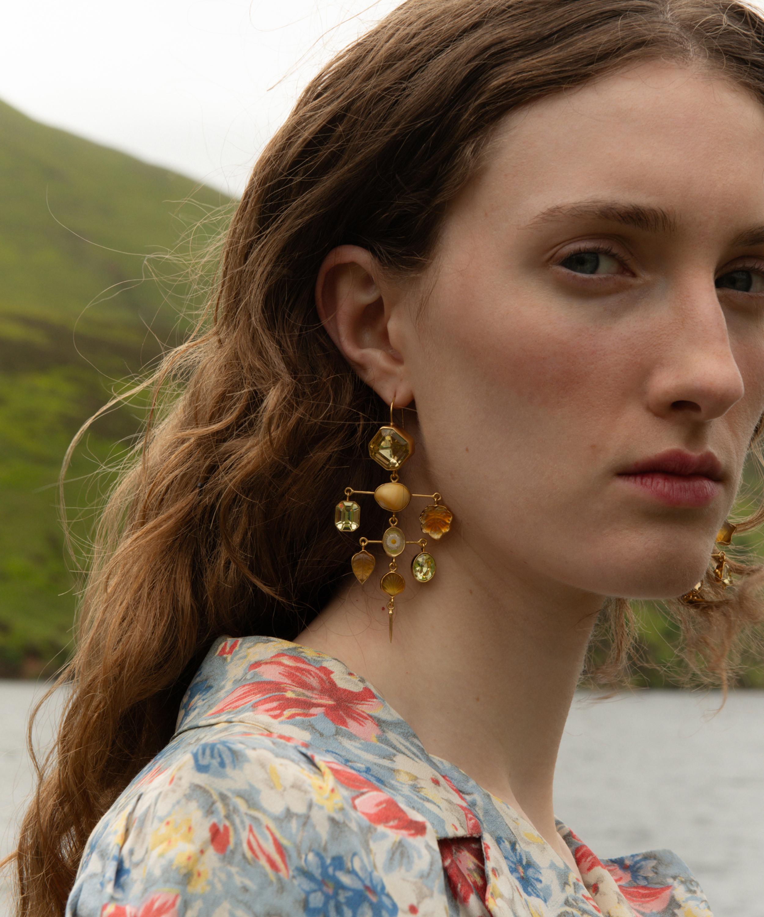 Grainne Morton - 18ct Gold-Plated Layered Victorian Drop Earrings image number 2
