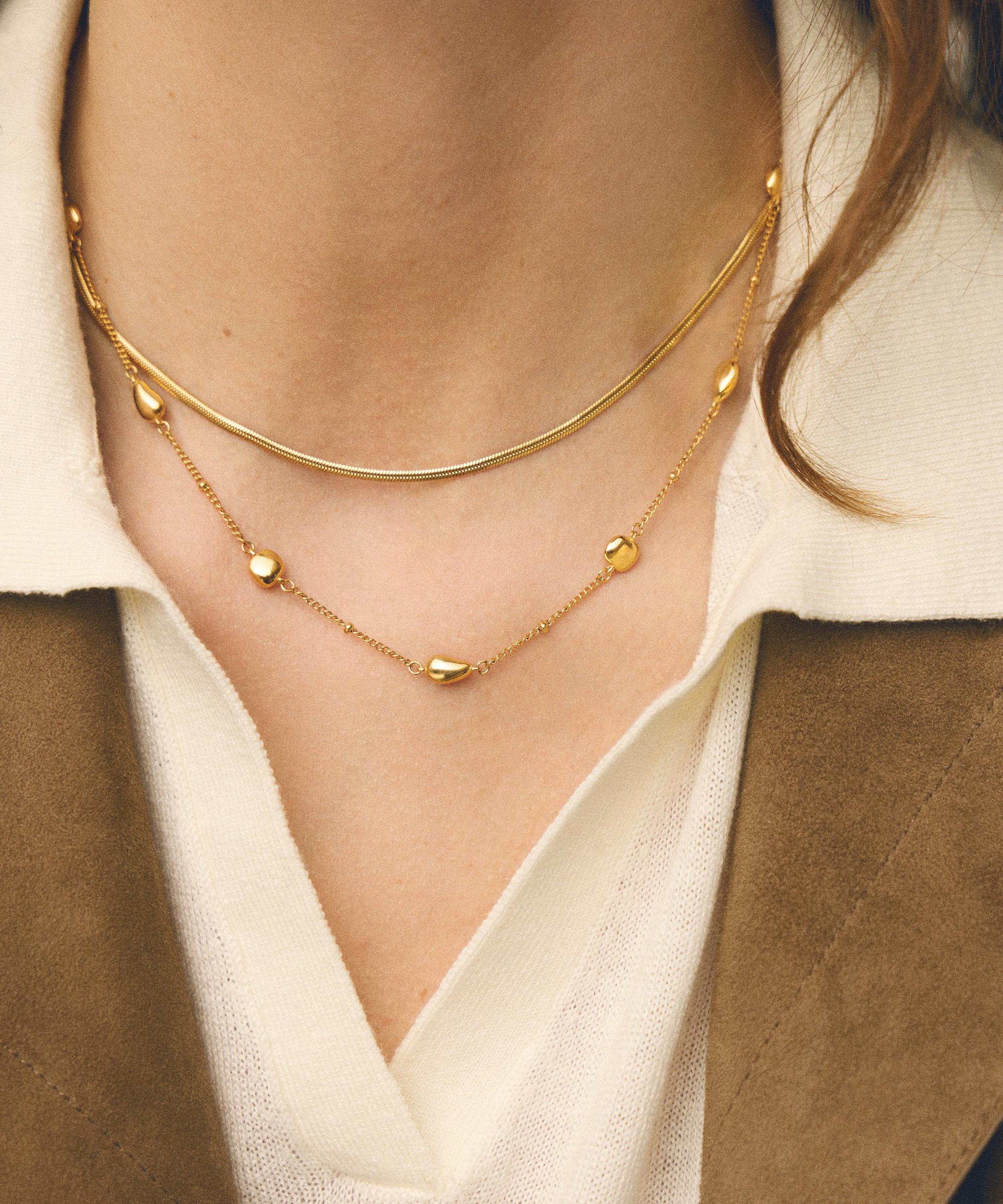 Missoma - 18ct Gold-Plated Molten Teardrop Multi Charm Necklace image number 1