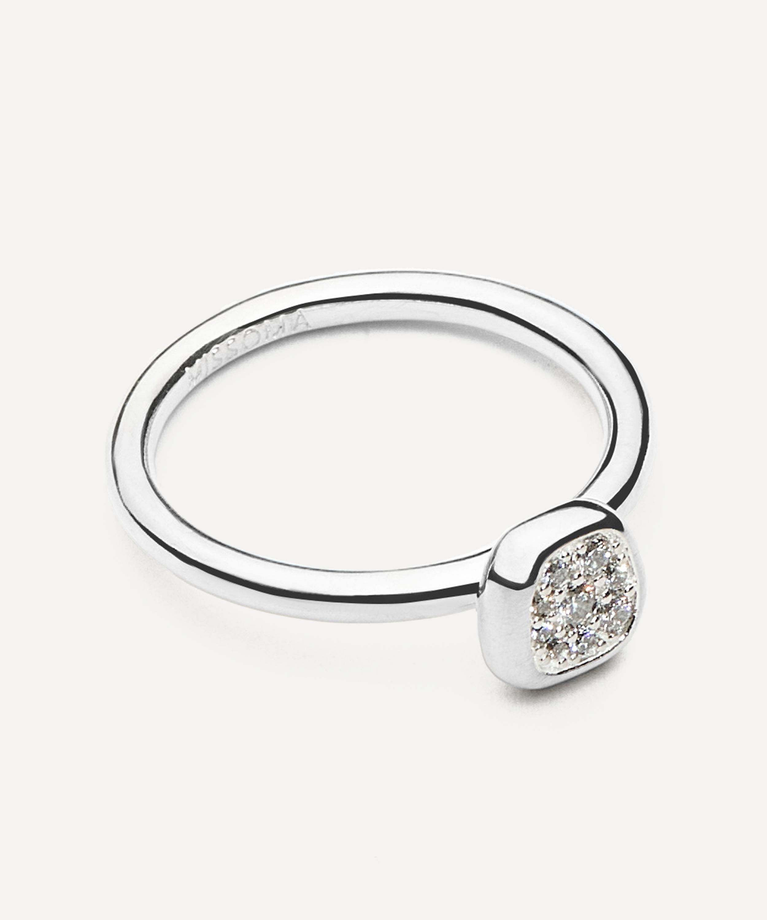 Missoma - Silver-Plated Molten Soft Square Pav&eacute; Ring image number 0