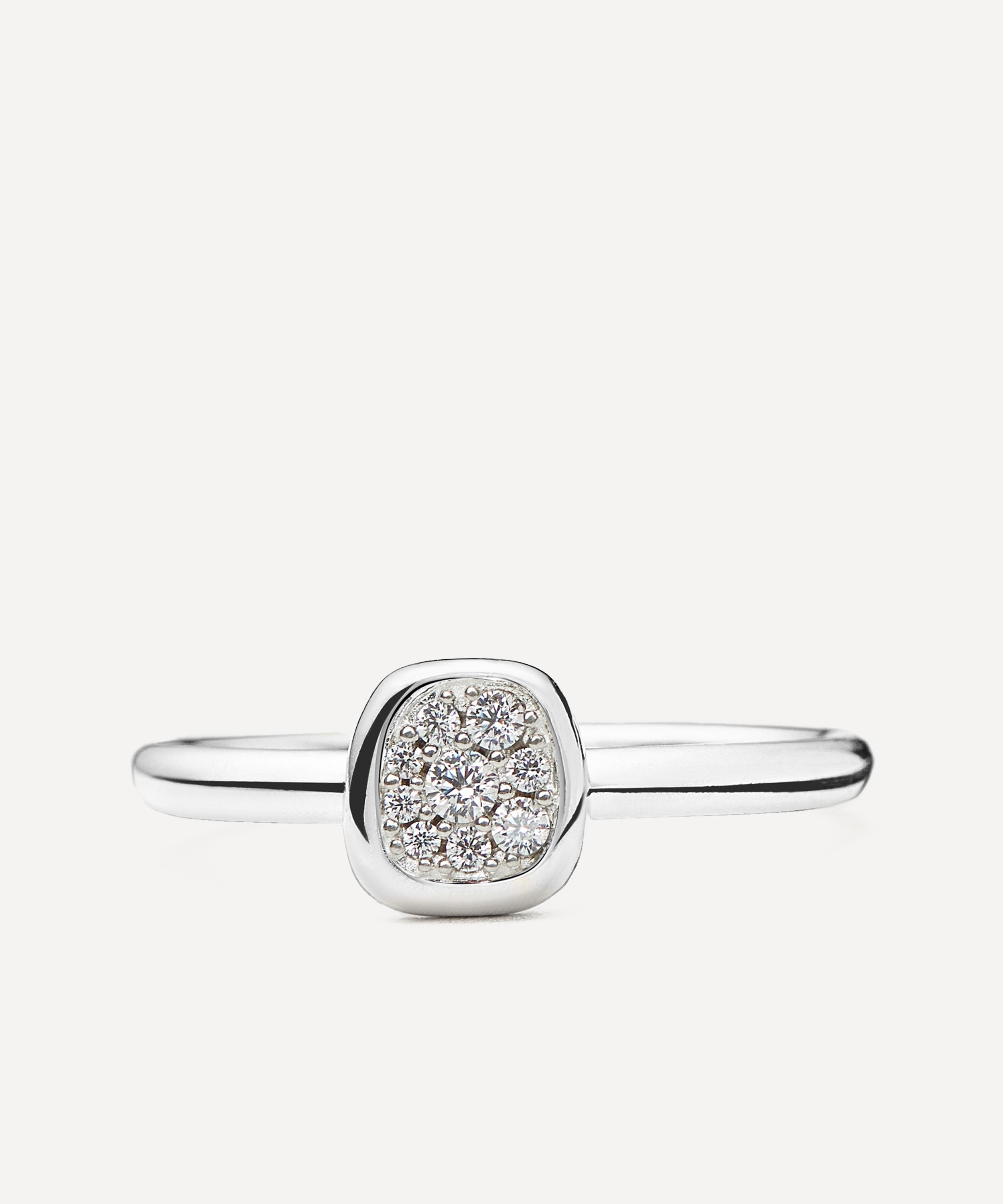 Missoma - Silver-Plated Molten Soft Square Pav&eacute; Ring image number 2