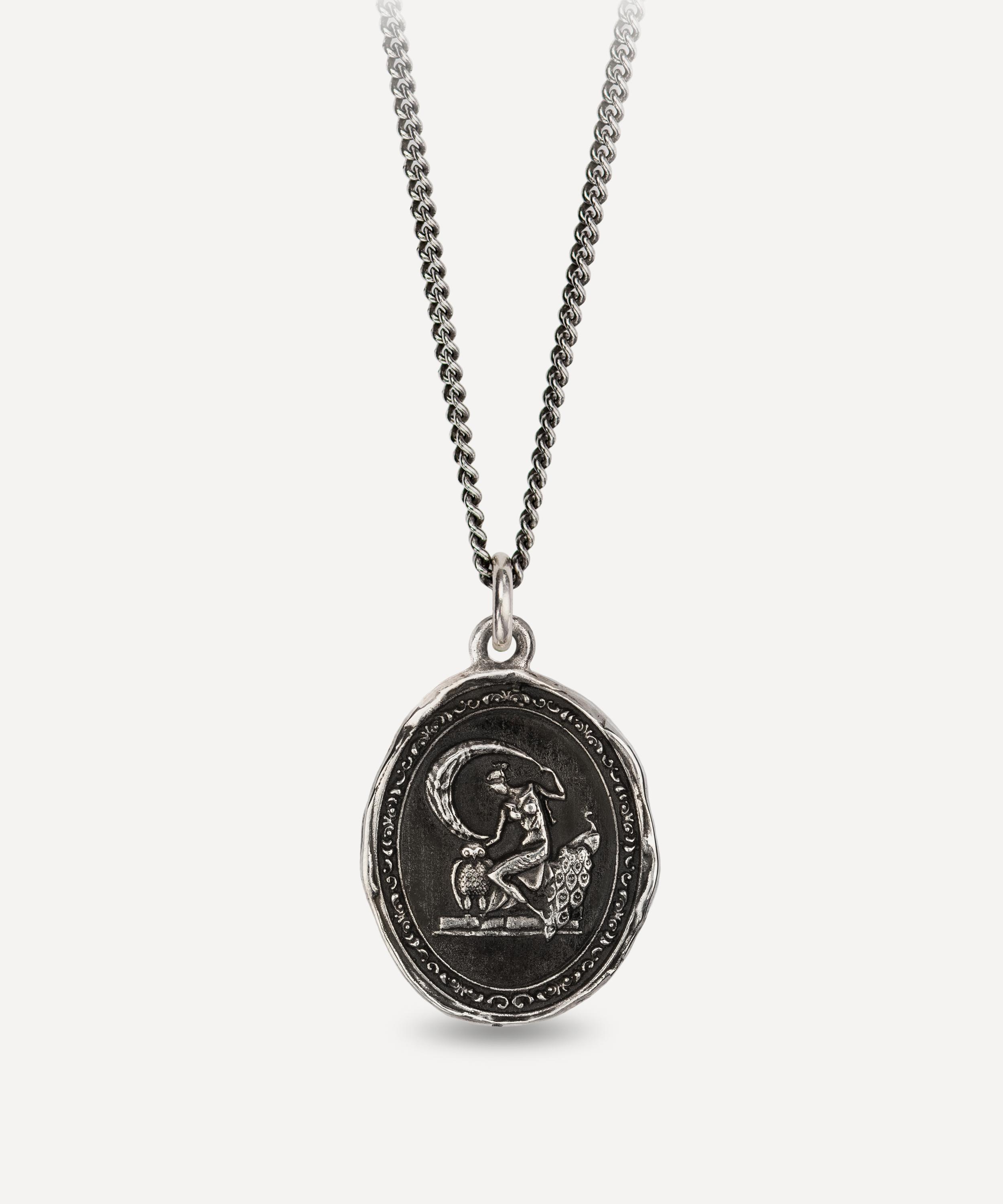 Pyrrha - Sterling Silver Athena Goddess Talisman Pendant Necklace