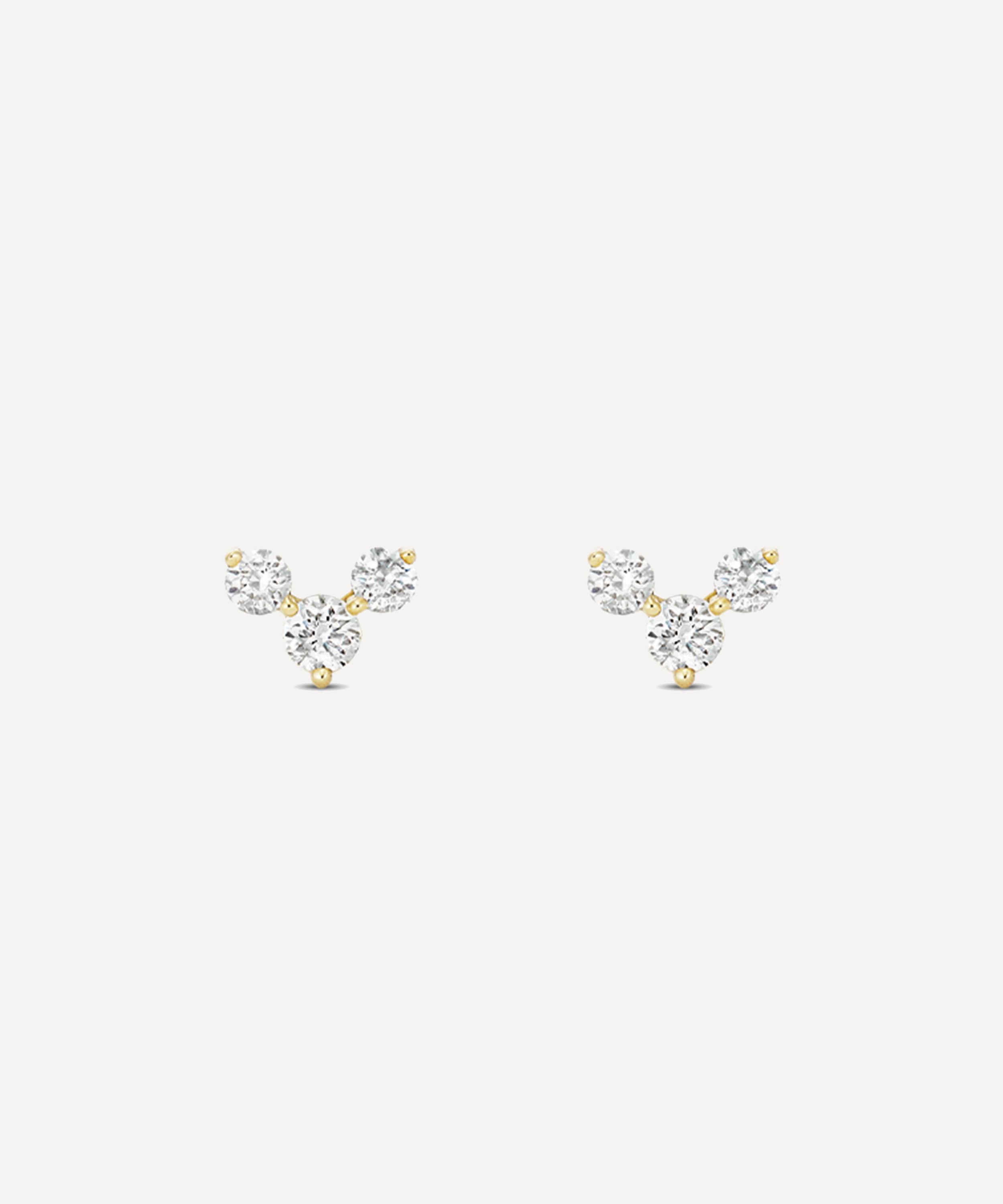 Dinny Hall - 9ct Gold Shuga Chevron Lab-Grown Diamond Stud Earrings