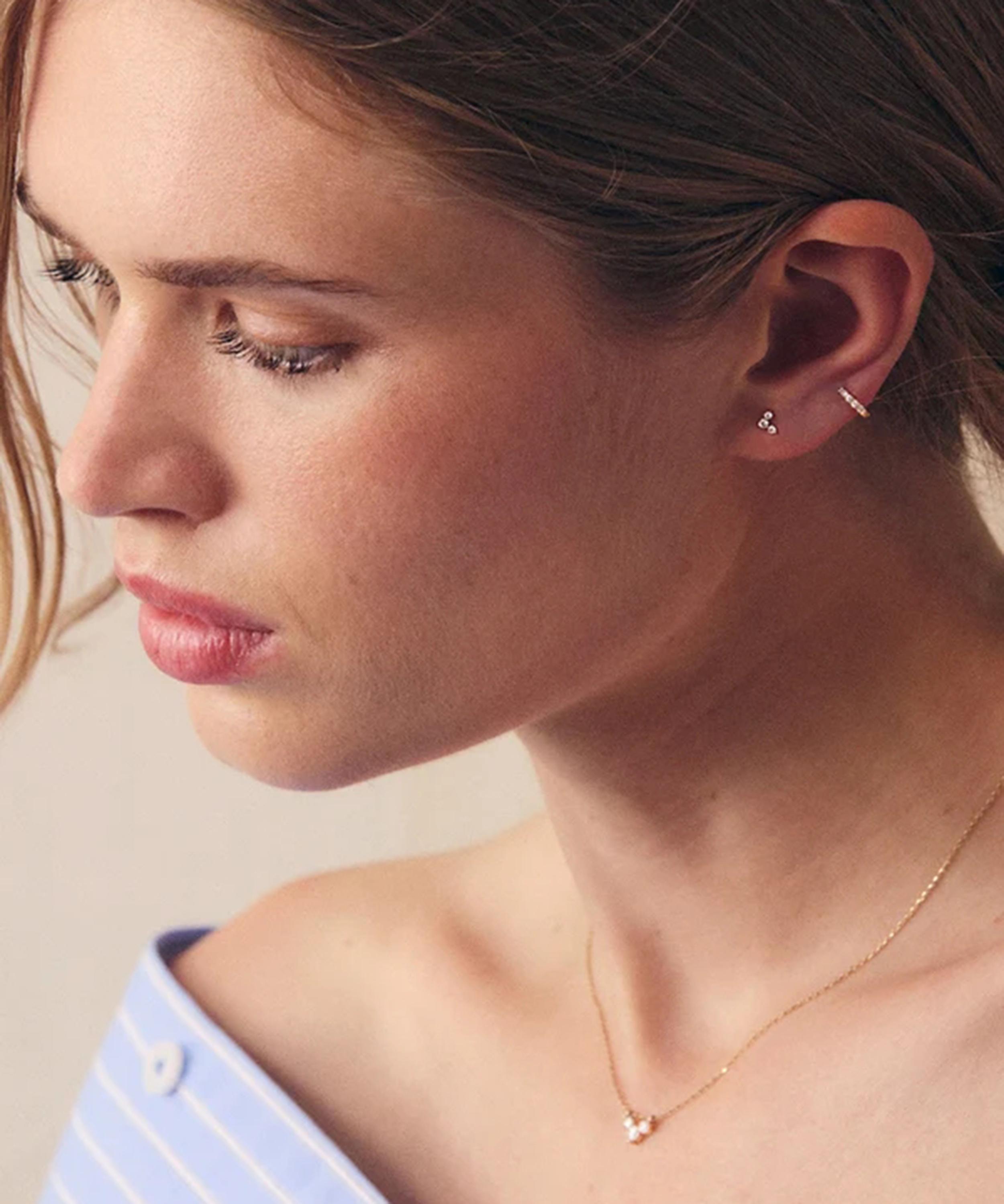 Dinny Hall - 9ct Gold Shuga Chevron Lab-Grown Diamond Stud Earrings image number 1
