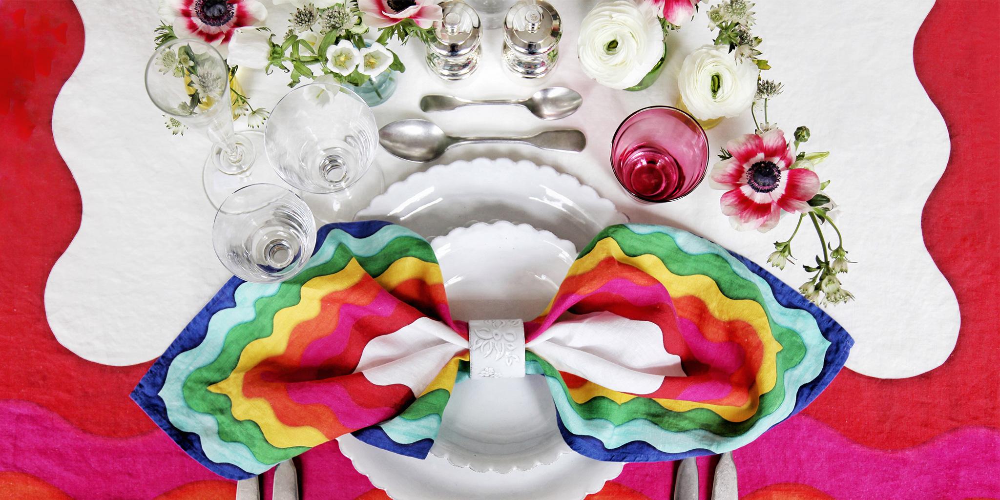 colourful dinner table setting